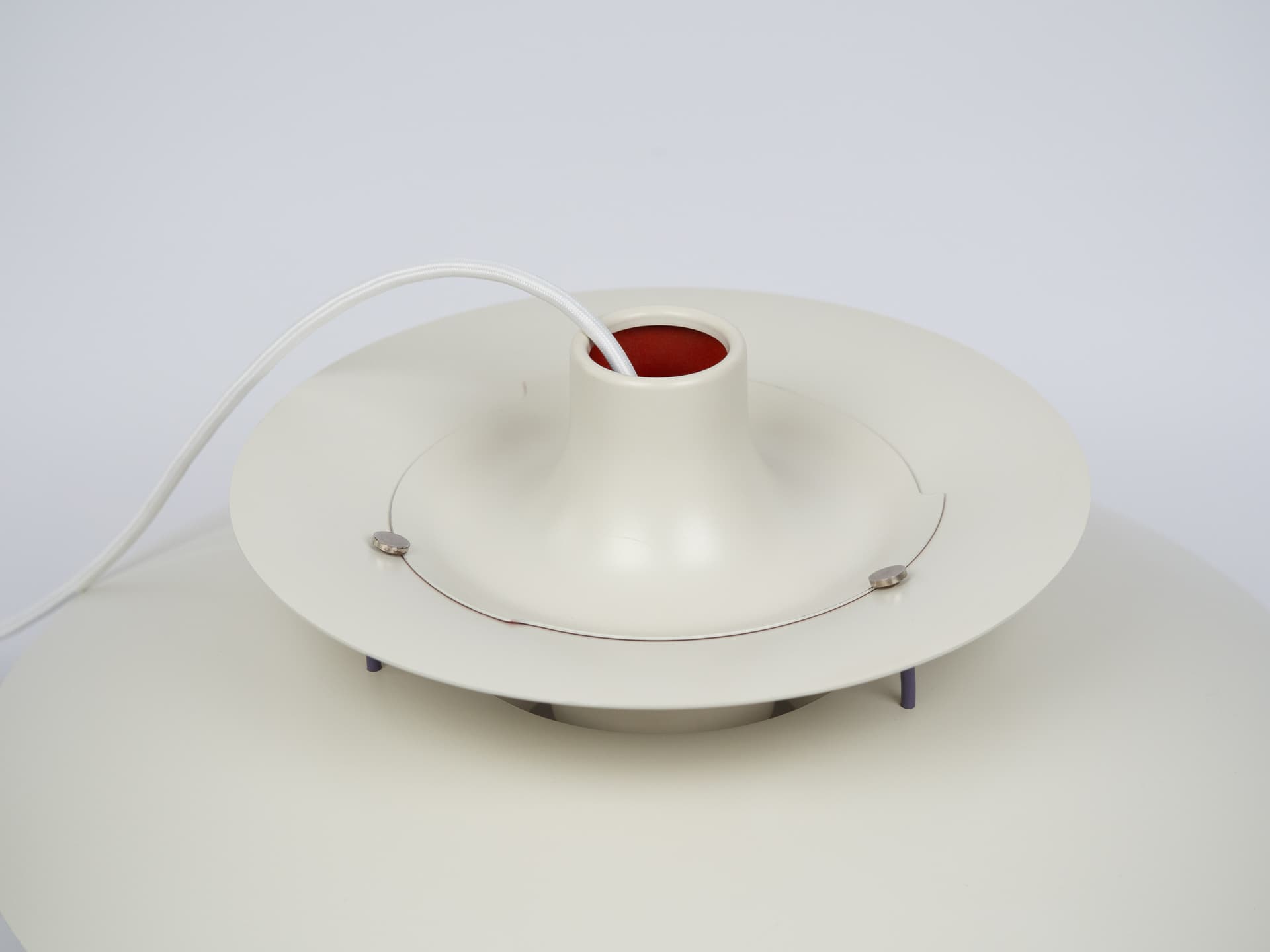 Pendant lamp PH 5, white, metal, by P. Henningsen, Louis Poulsen, Denmark, 1980s. - 355089