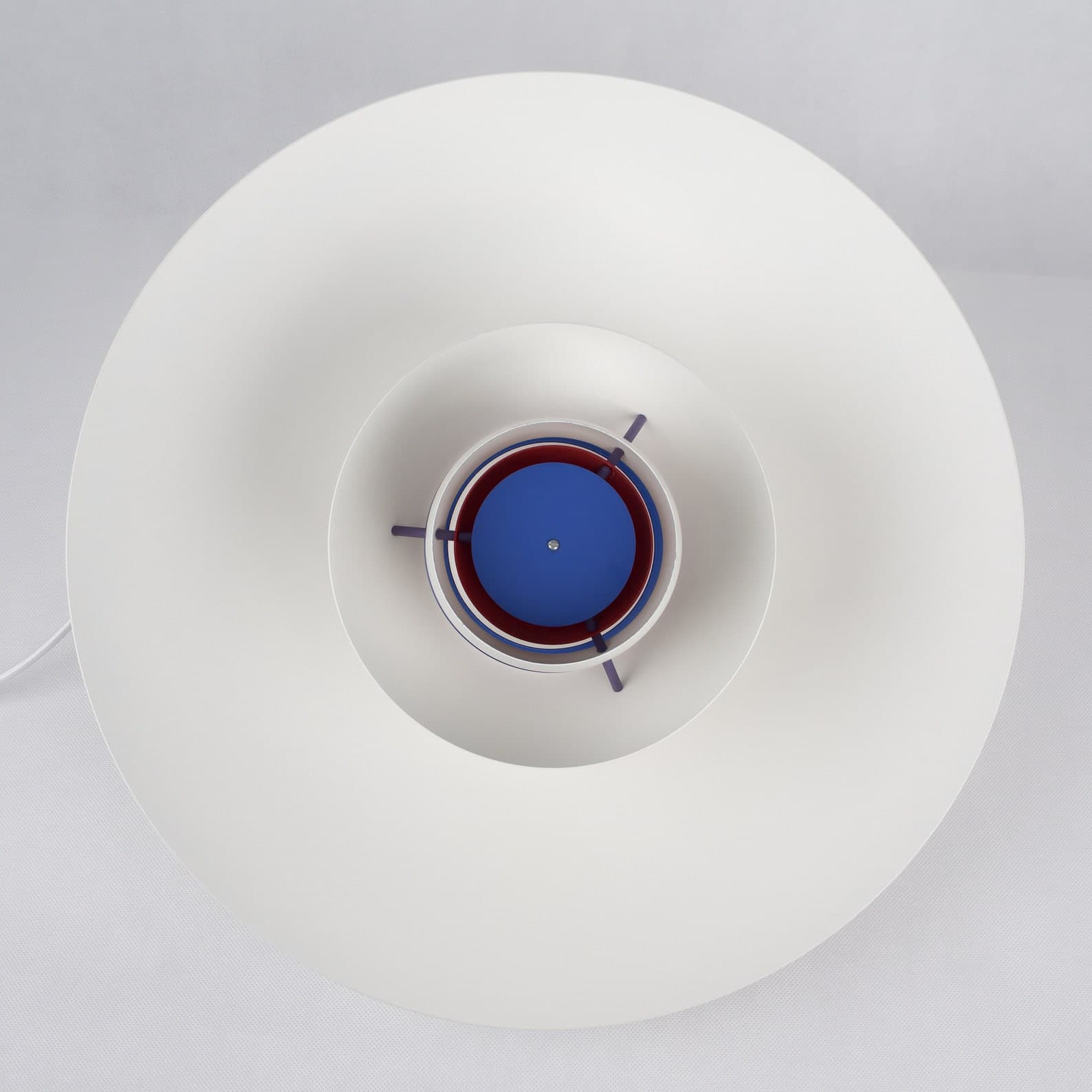 Pendant lamp PH 5, white, metal, by P. Henningsen, Louis Poulsen, Denmark, 1980s. - 355114