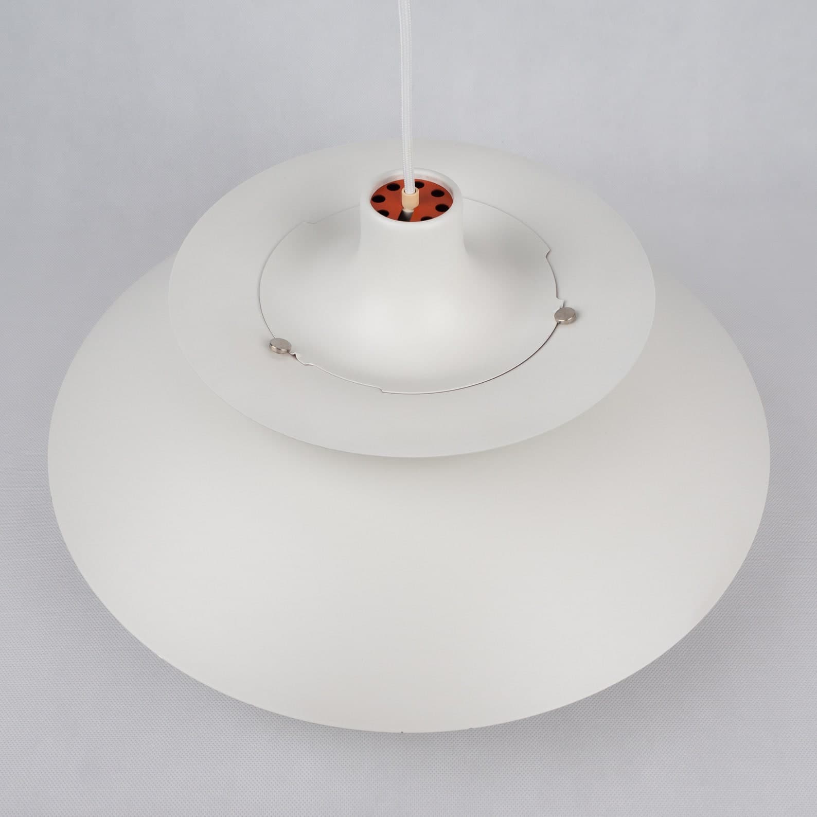 Pendant lamp PH 5, white, metal, by P. Henningsen, Louis Poulsen, Denmark, 1980s. - 355110
