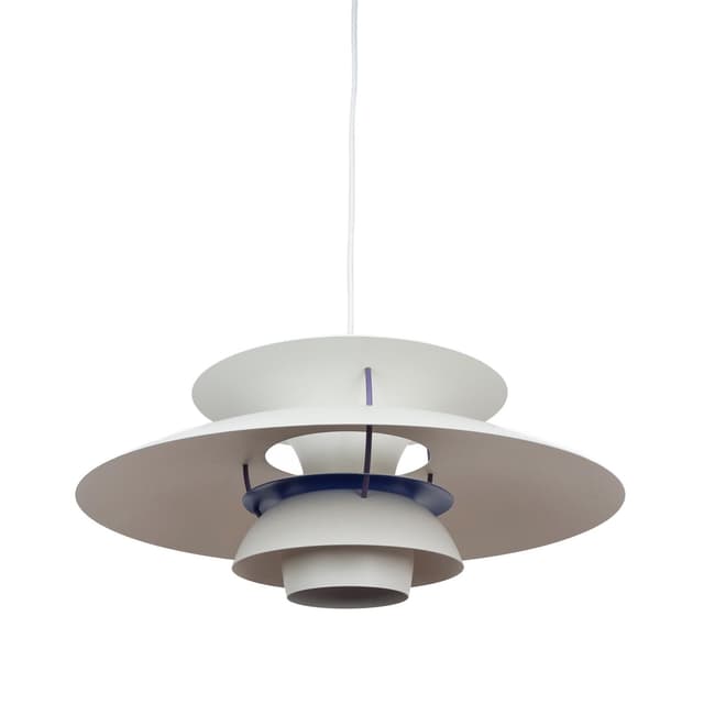 Pendant lamp PH 5, white, metal, by P. Henningsen, Louis Poulsen, Denmark, 1980s. - DIMENSION