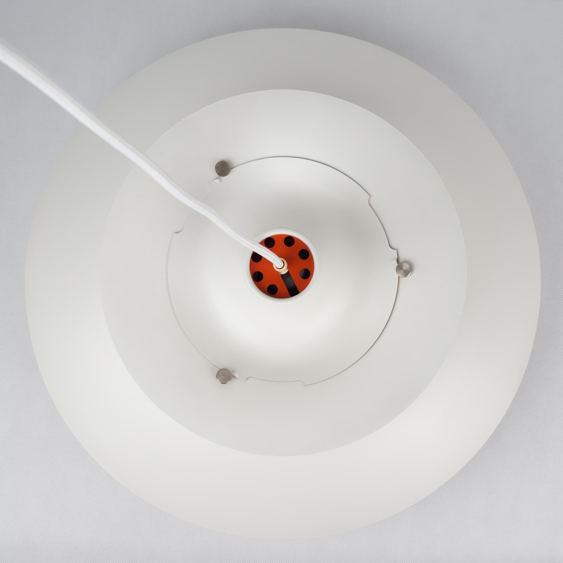 Pair of pendant lamps PH 5, white, metal, by P. Henningsen, Louis Poulsen, Denmark, 1980s. - 355130