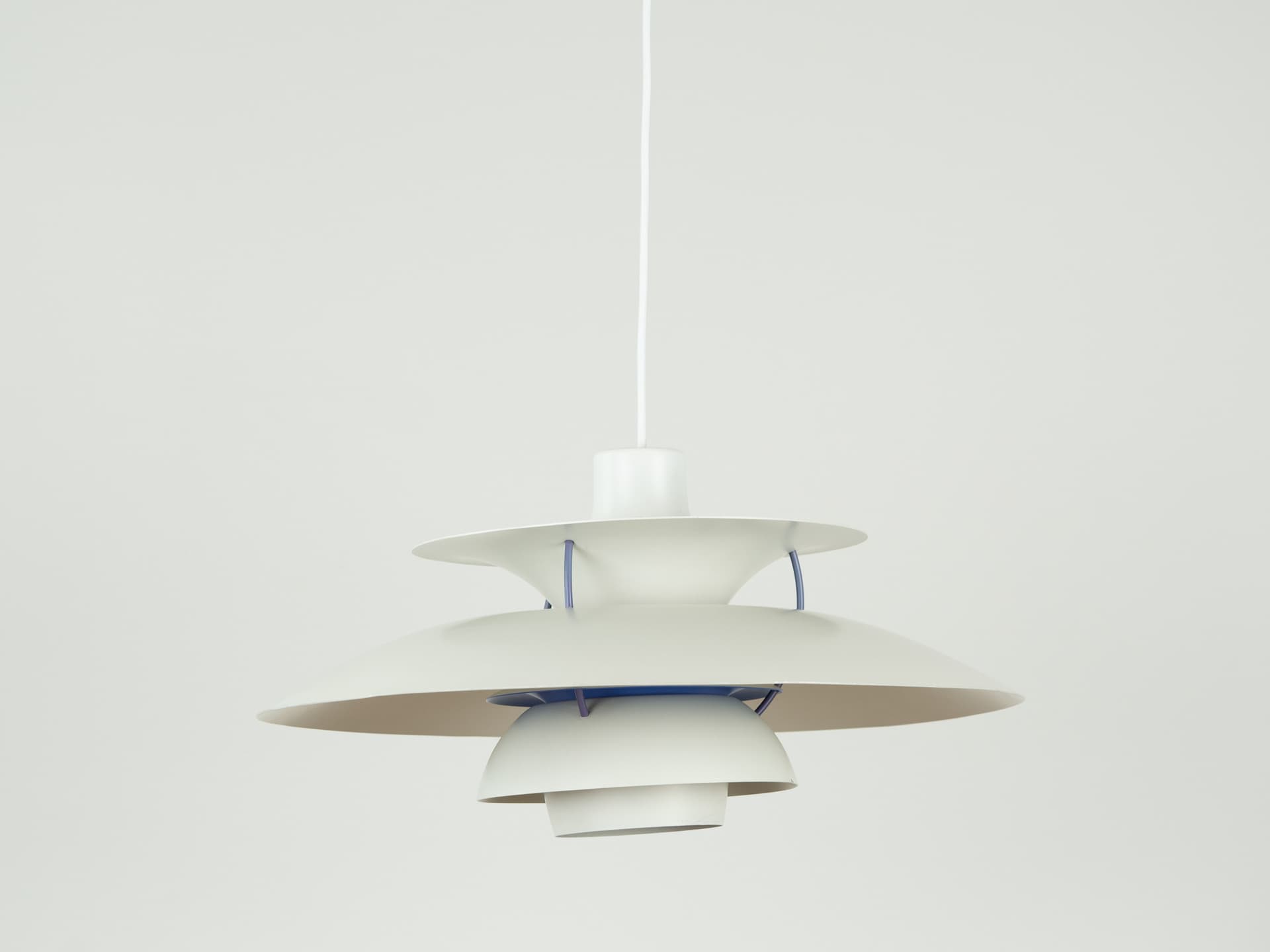 Pendant lamp PH 5, white metal, by P. Henningsen, Louis Poulsen, Denmark, 1980s. - 355151