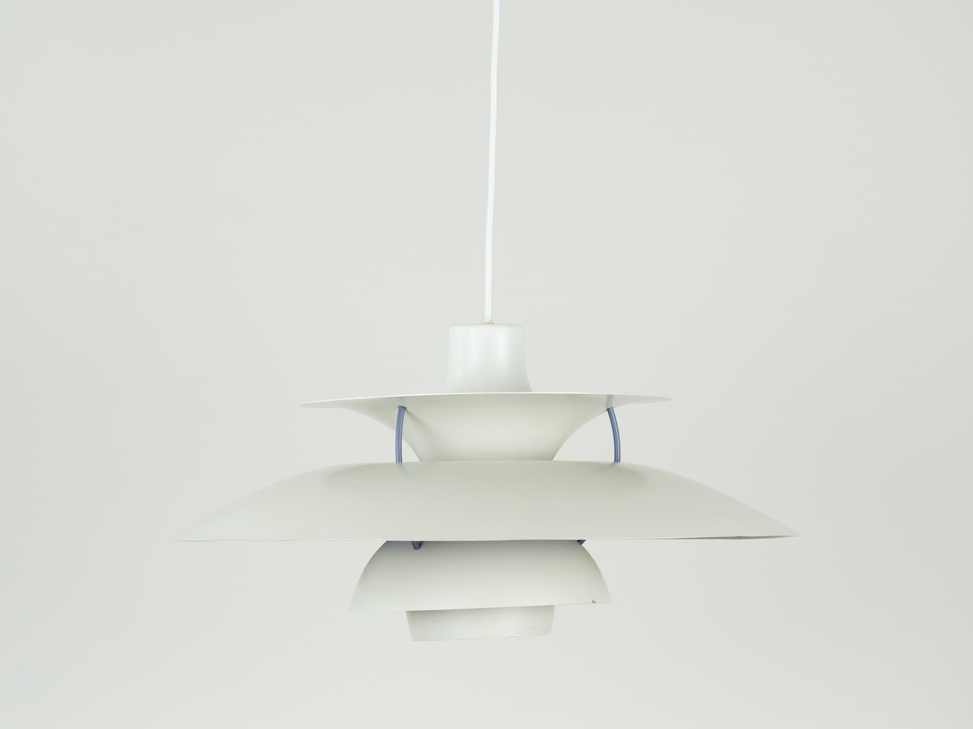 Pendant lamp PH 5, white metal, by P. Henningsen, Louis Poulsen, Denmark, 1980s. - 355149