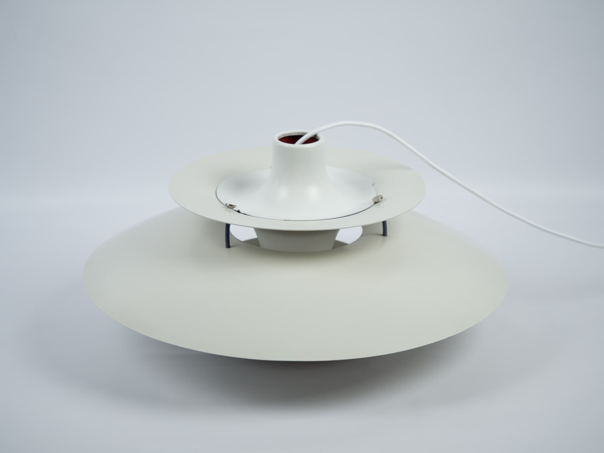 Pendant lamp PH 5, white metal, by P. Henningsen, Louis Poulsen, Denmark, 1980s. - 355153