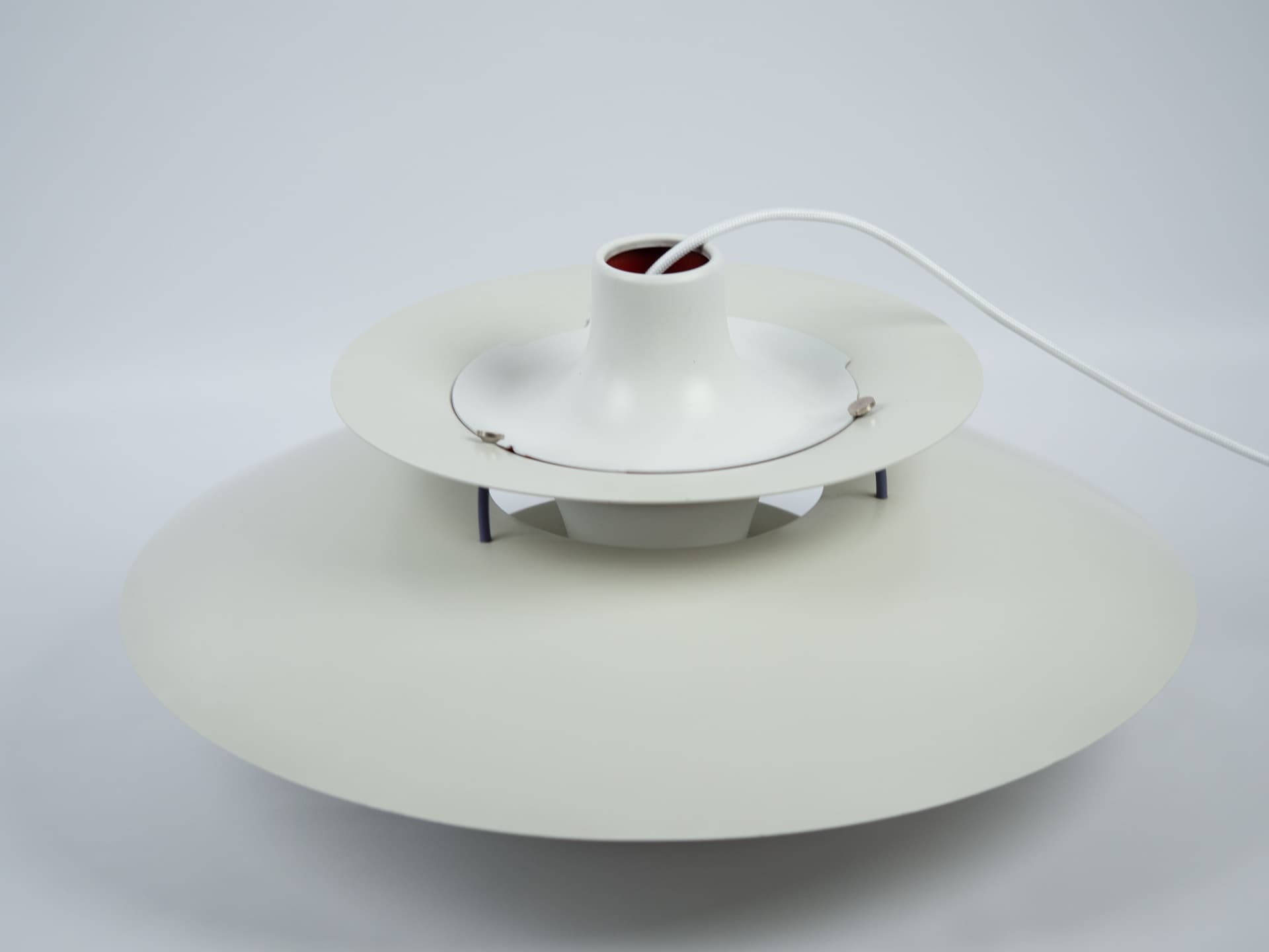 Pendant lamp PH 5, white metal, by P. Henningsen, Louis Poulsen, Denmark, 1980s. - 355154