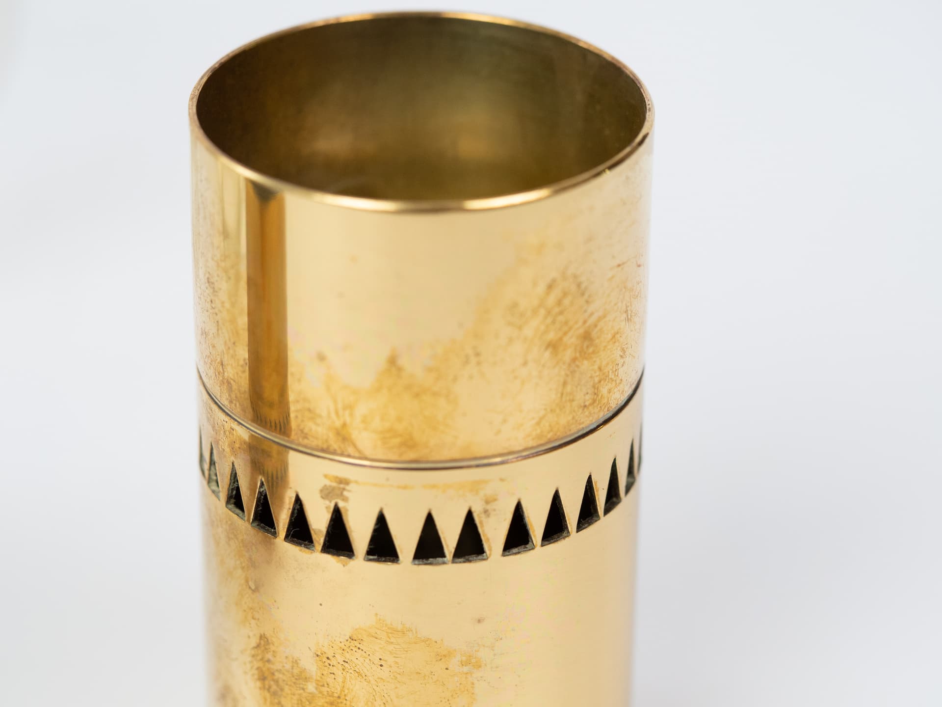 Set of four candle holders Lotta, transparent glass, gold brass, by H.-A. Jakobsson, Svegards Markaryd, Sweden, 1950s. - 355199