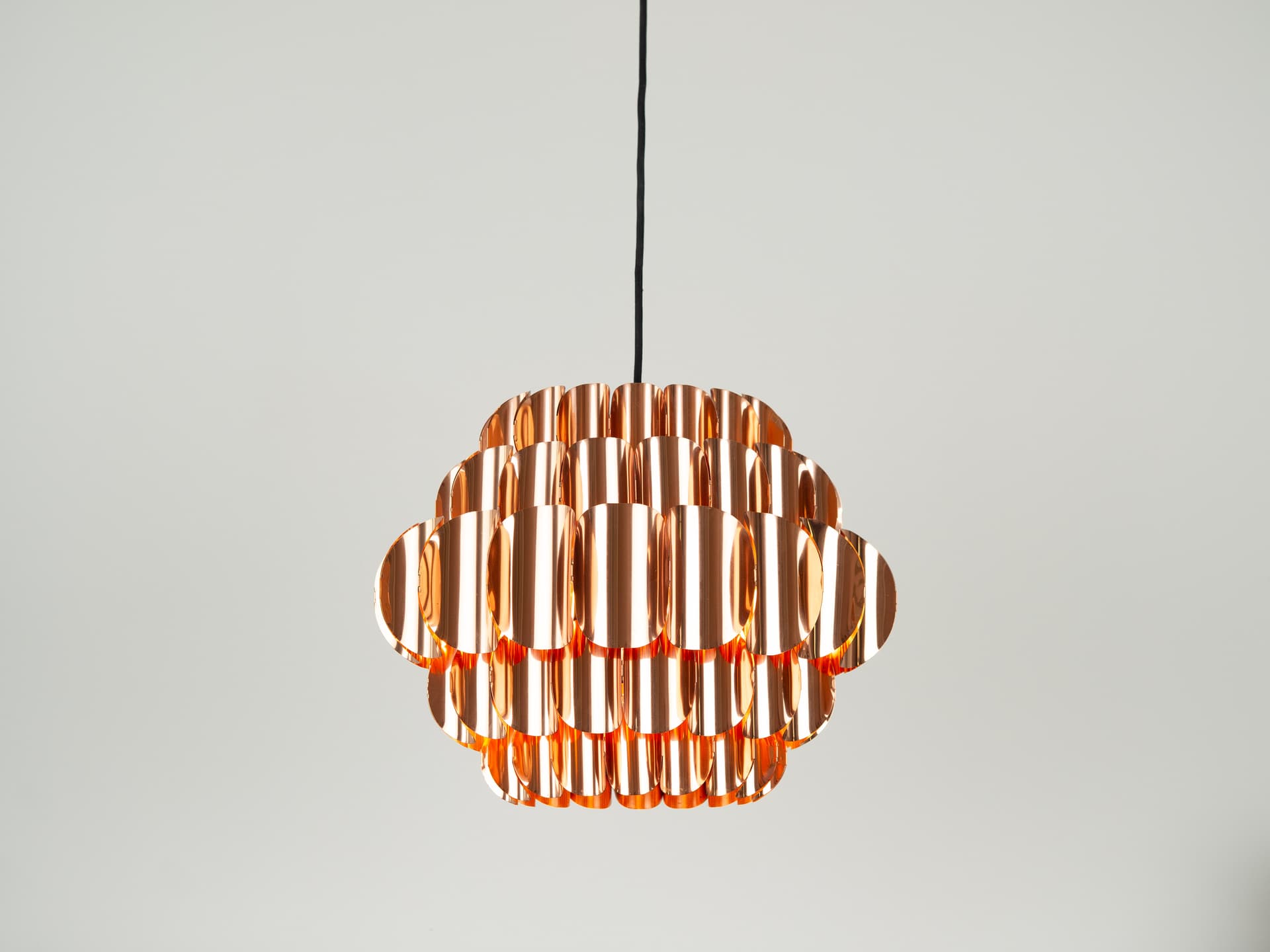 Pendant lamp P376, copper, by H.-A. Jakobsson, Nordisk Solar, Sweden, 1960s. - 355229