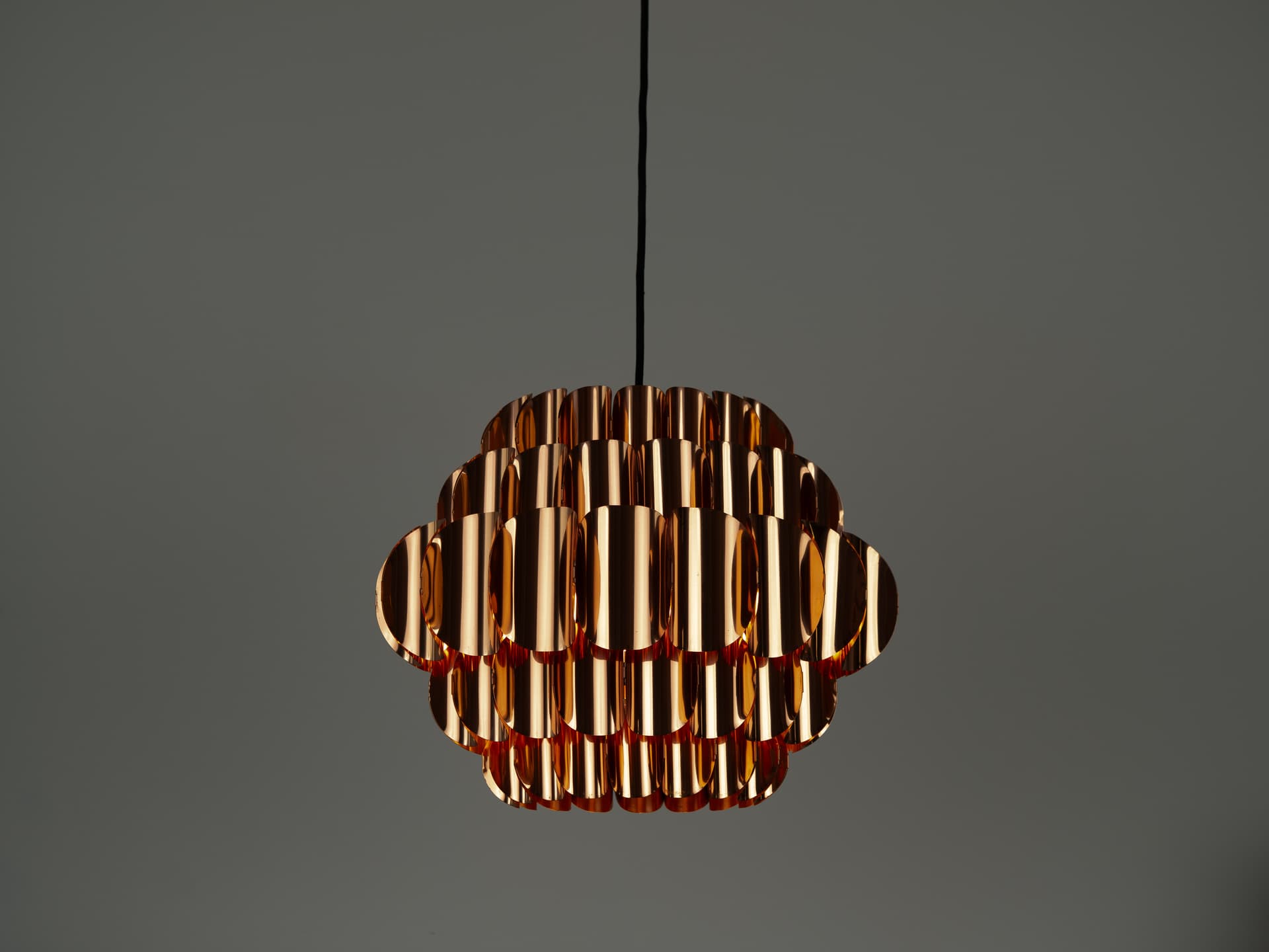 Pendant lamp P376, copper, by H.-A. Jakobsson, Nordisk Solar, Sweden, 1960s. - 355231