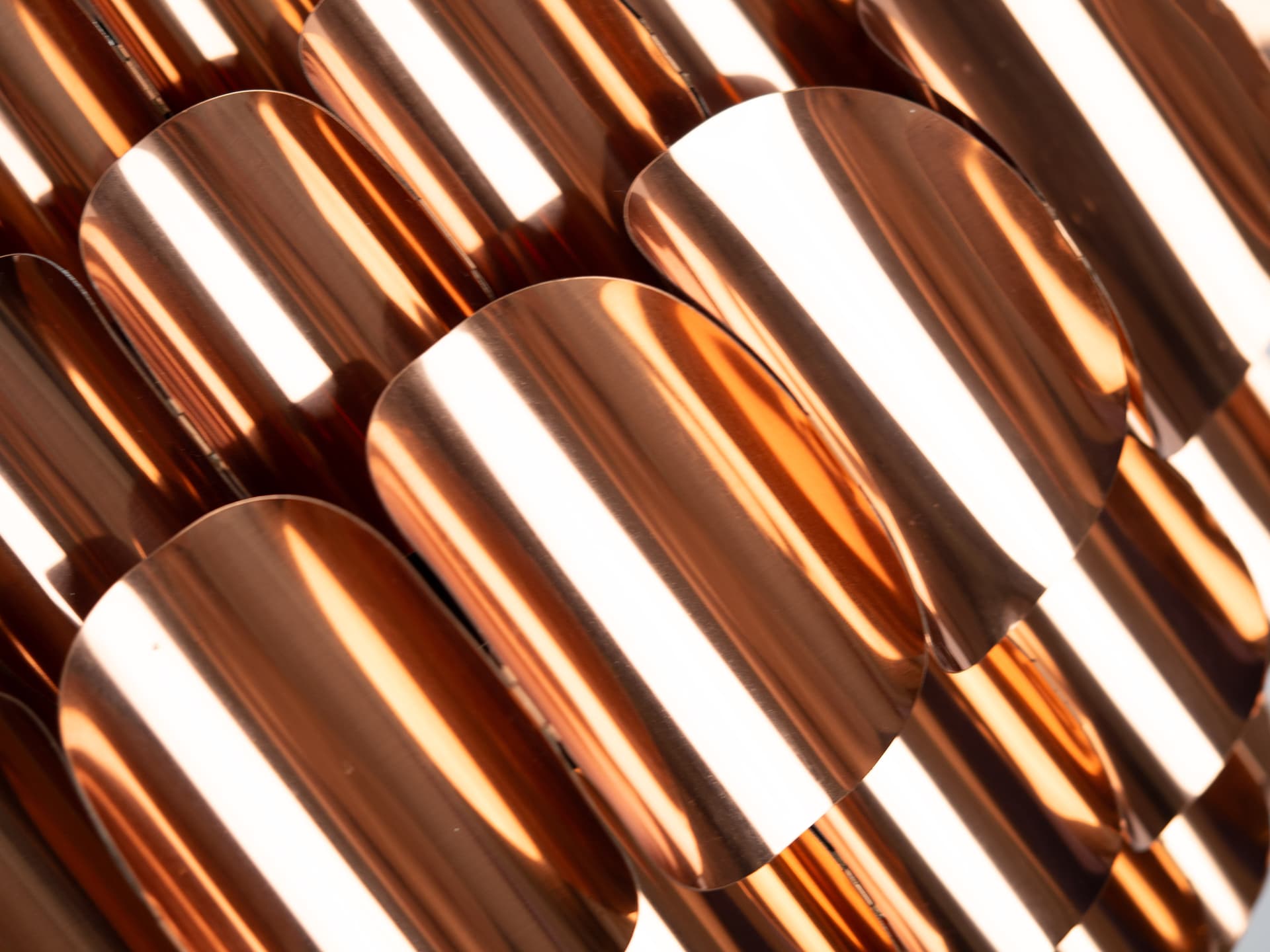 Pendant lamp P376, copper, by H.-A. Jakobsson, Nordisk Solar, Sweden, 1960s. - 355242