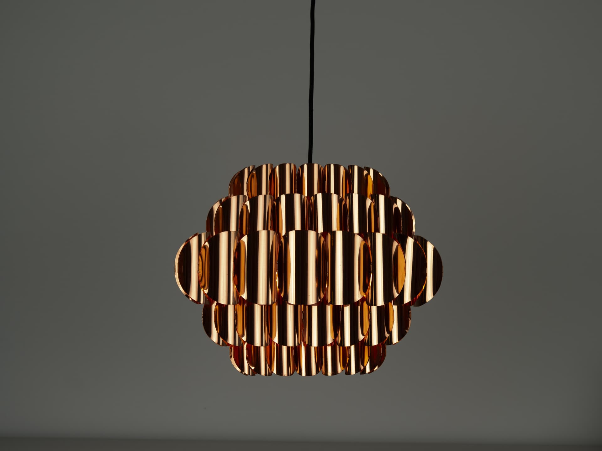 Pendant lamp P376, copper, by H.-A. Jakobsson, Nordisk Solar, Sweden, 1960s. - 355230
