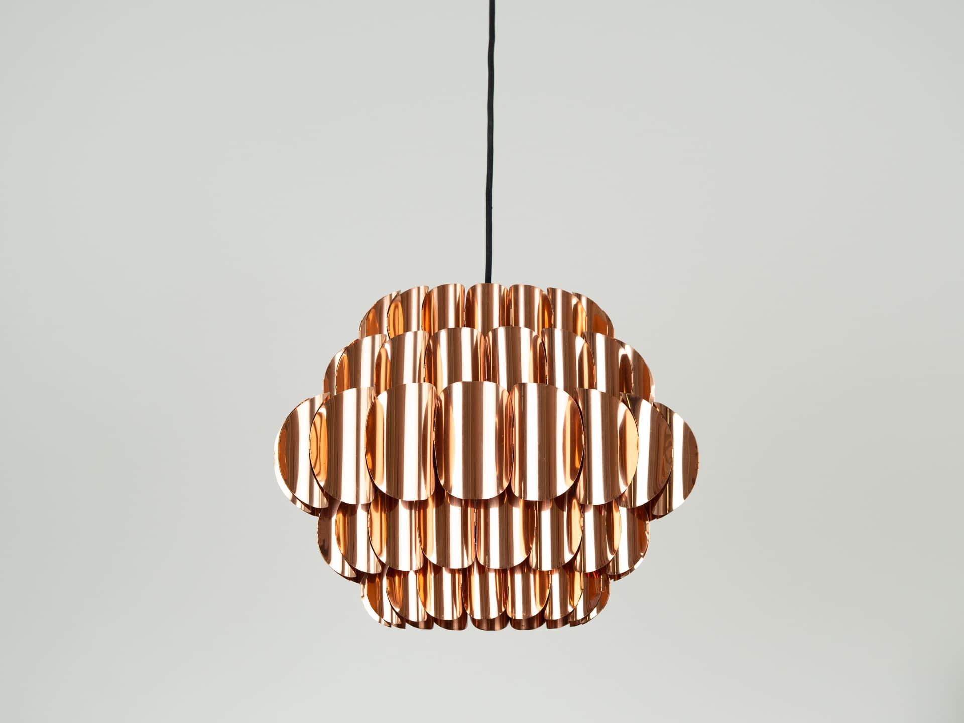 Pendant lamp P376, copper, by H.-A. Jakobsson, Nordisk Solar, Sweden, 1960s. - 355232