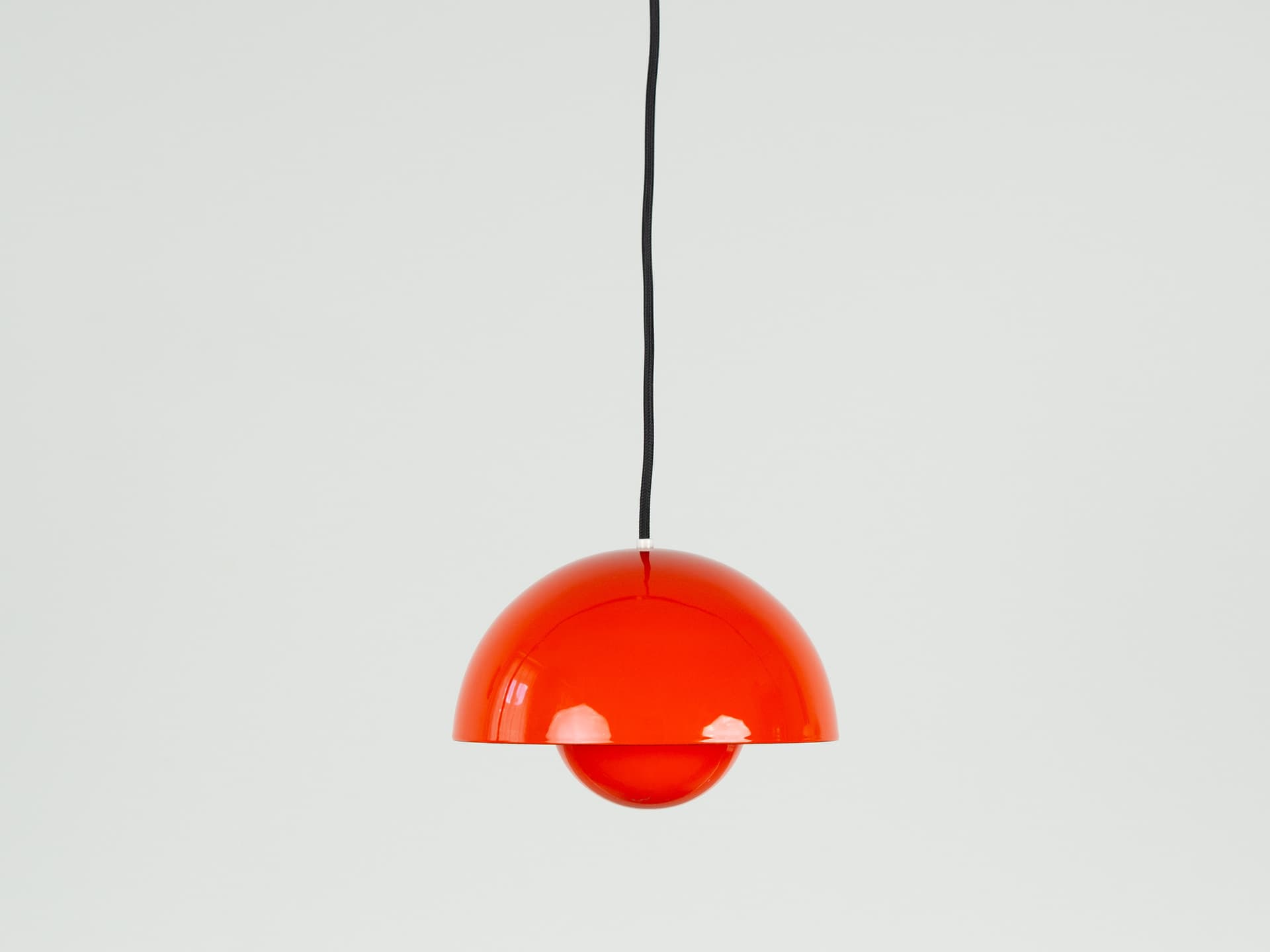 Pair of pendant lamps Flowerpot, red enamel, by V. Panton, Louis Poulsen, Denmark, 1960s. - 355253