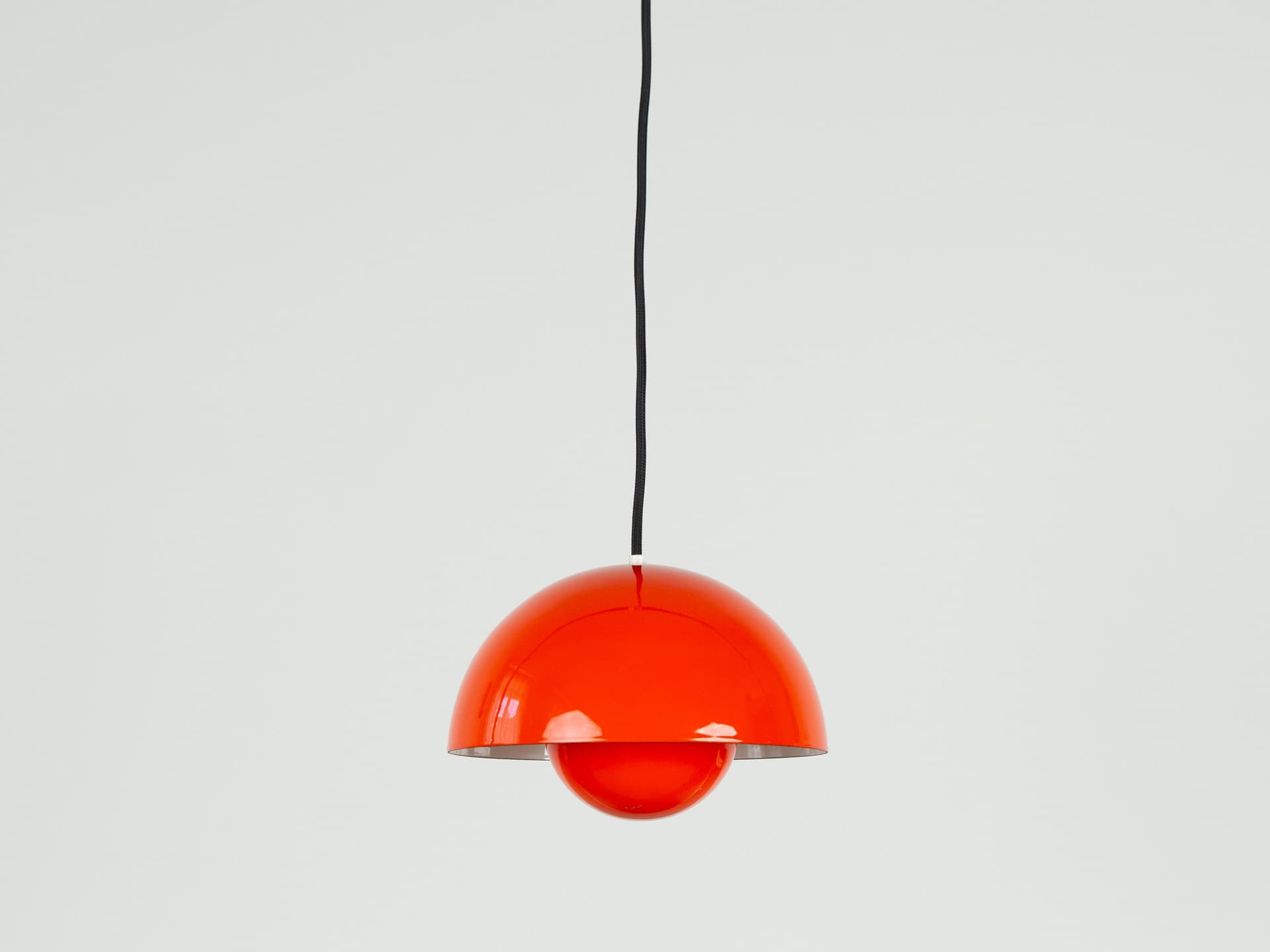 Pair of pendant lamps Flowerpot, red enamel, by V. Panton, Louis Poulsen, Denmark, 1960s. - 355256