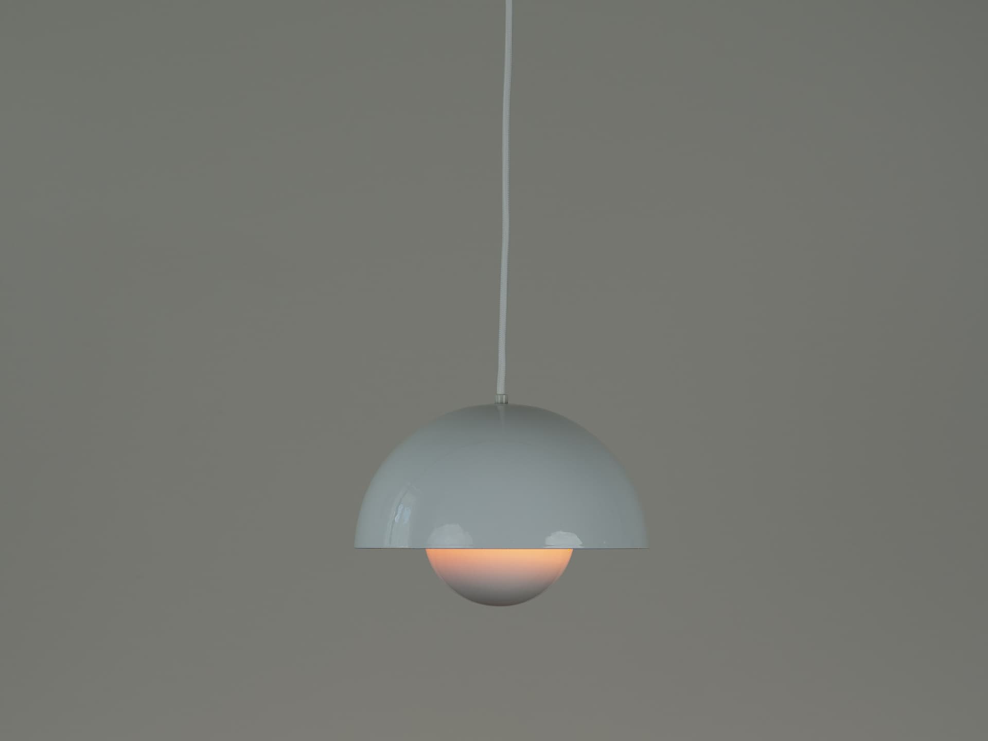 Pair of pendant lamps Flowerpot, white metal, by V. Panton, Louis Poulsen, Denmark, 1960s. - 355280