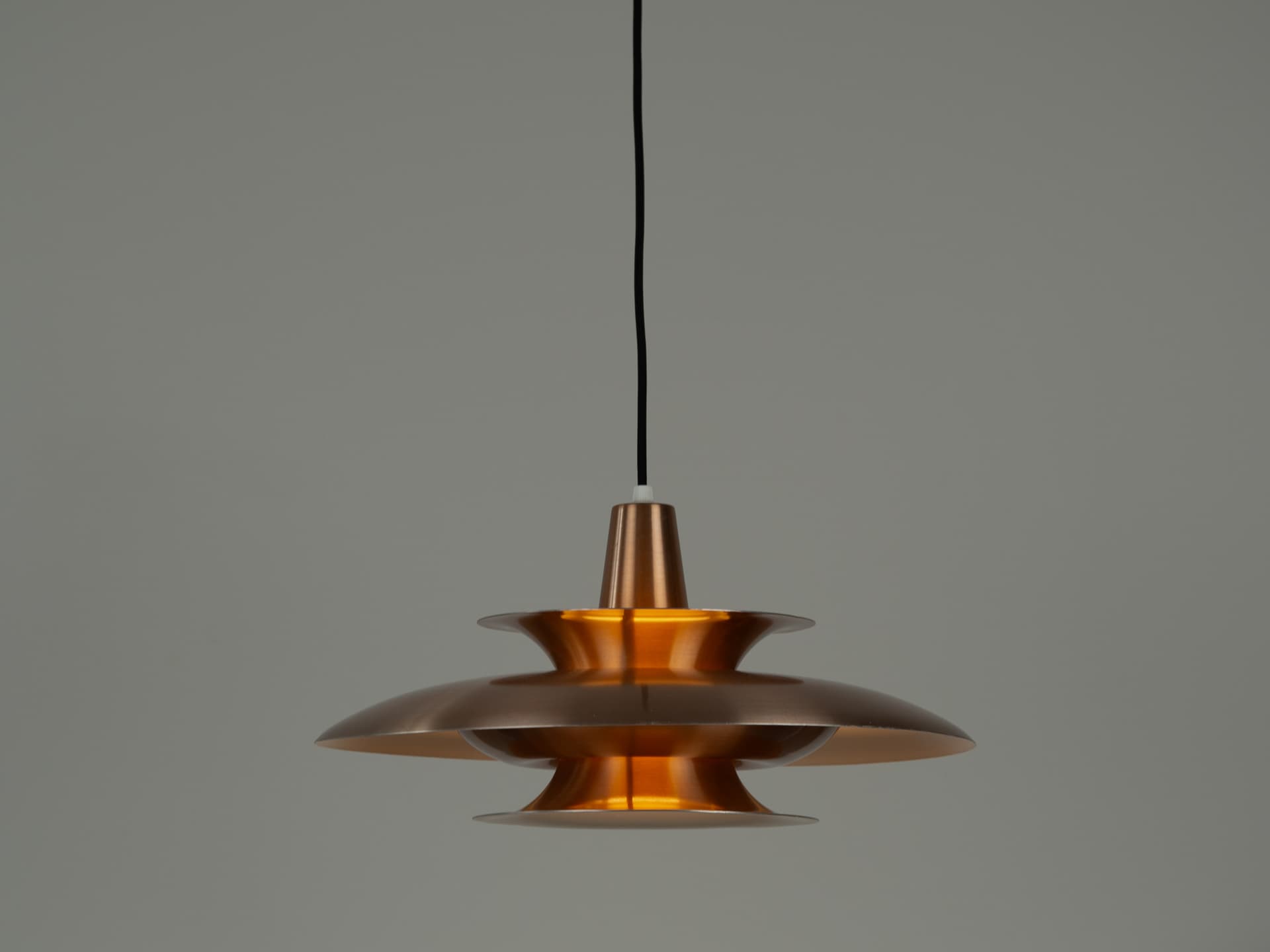 Pendant lamp, copper, by J. Hammerborg, Fog & Mørup, Denmark, 1960s. - 355318