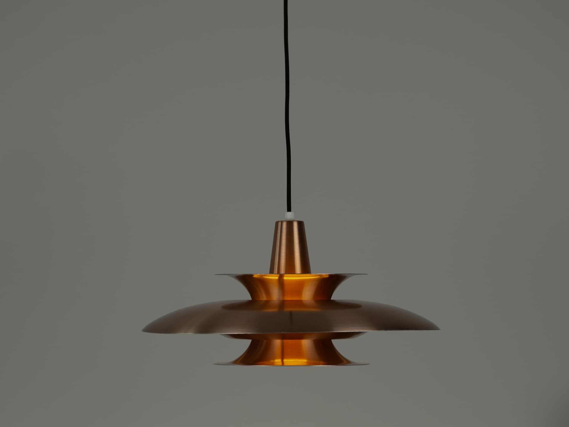 Pendant lamp, copper, by J. Hammerborg, Fog & Mørup, Denmark, 1960s. - 355320