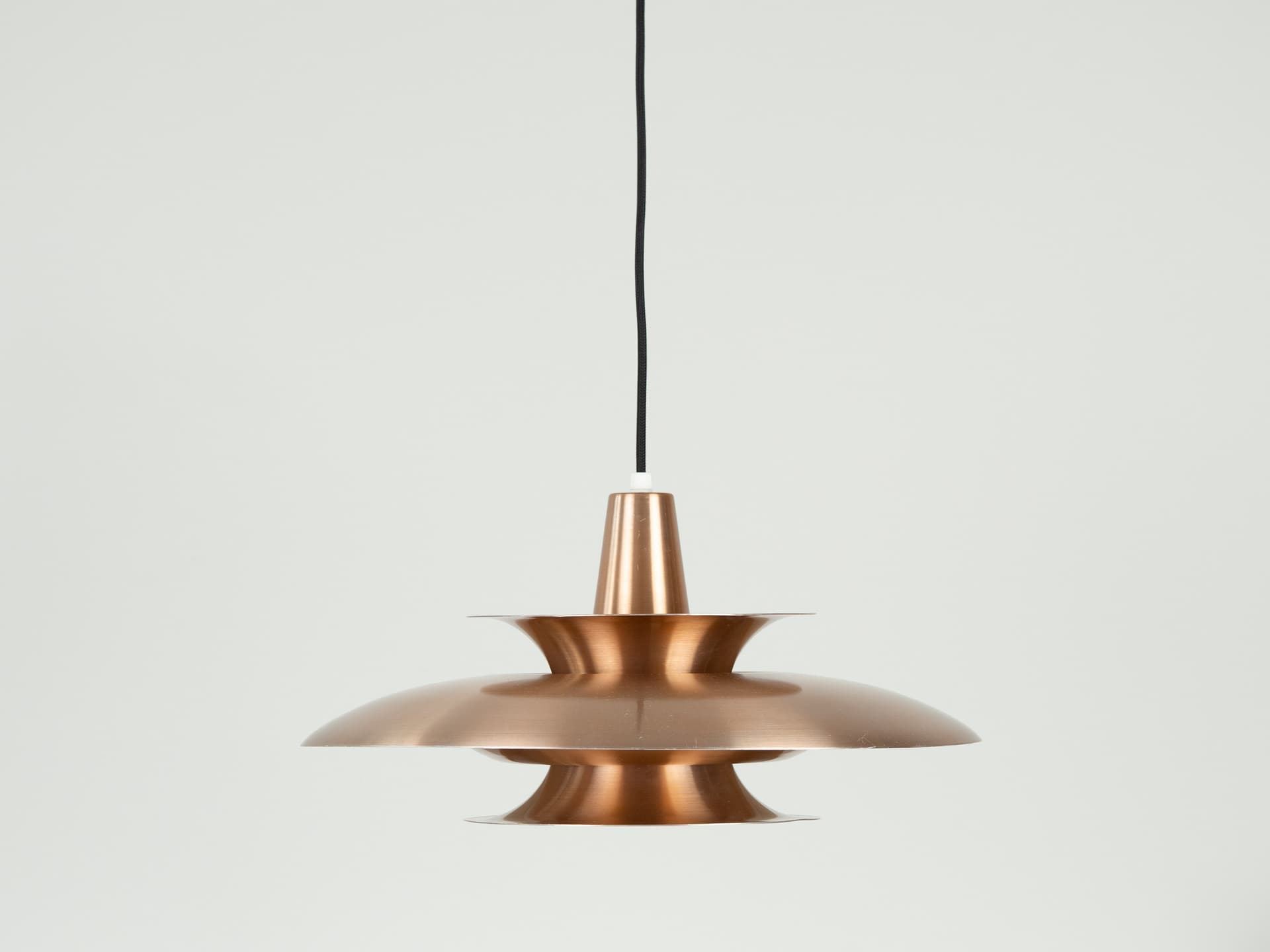 Pendant lamp, copper, by J. Hammerborg, Fog & Mørup, Denmark, 1960s. - 355319