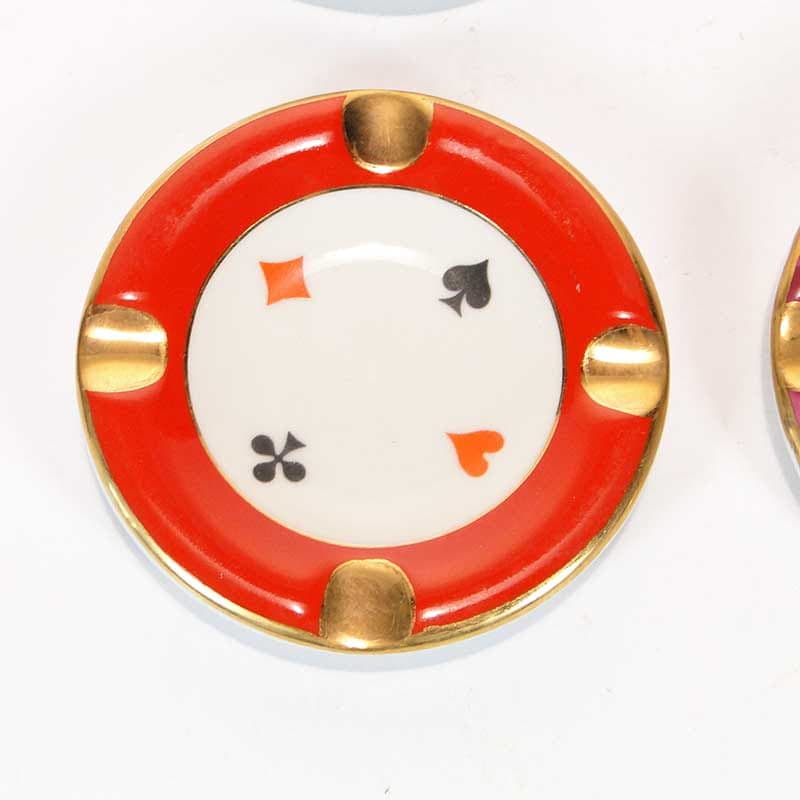 Set of bridge ashtrays, colored porcelain, Ćmielów, Poland, 1960s. - 355438