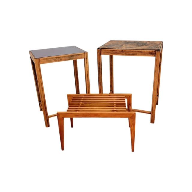 Kwietnik, brązowy, drewno, Thonet, Czechosłowacja, lata 60. - WYMIARY