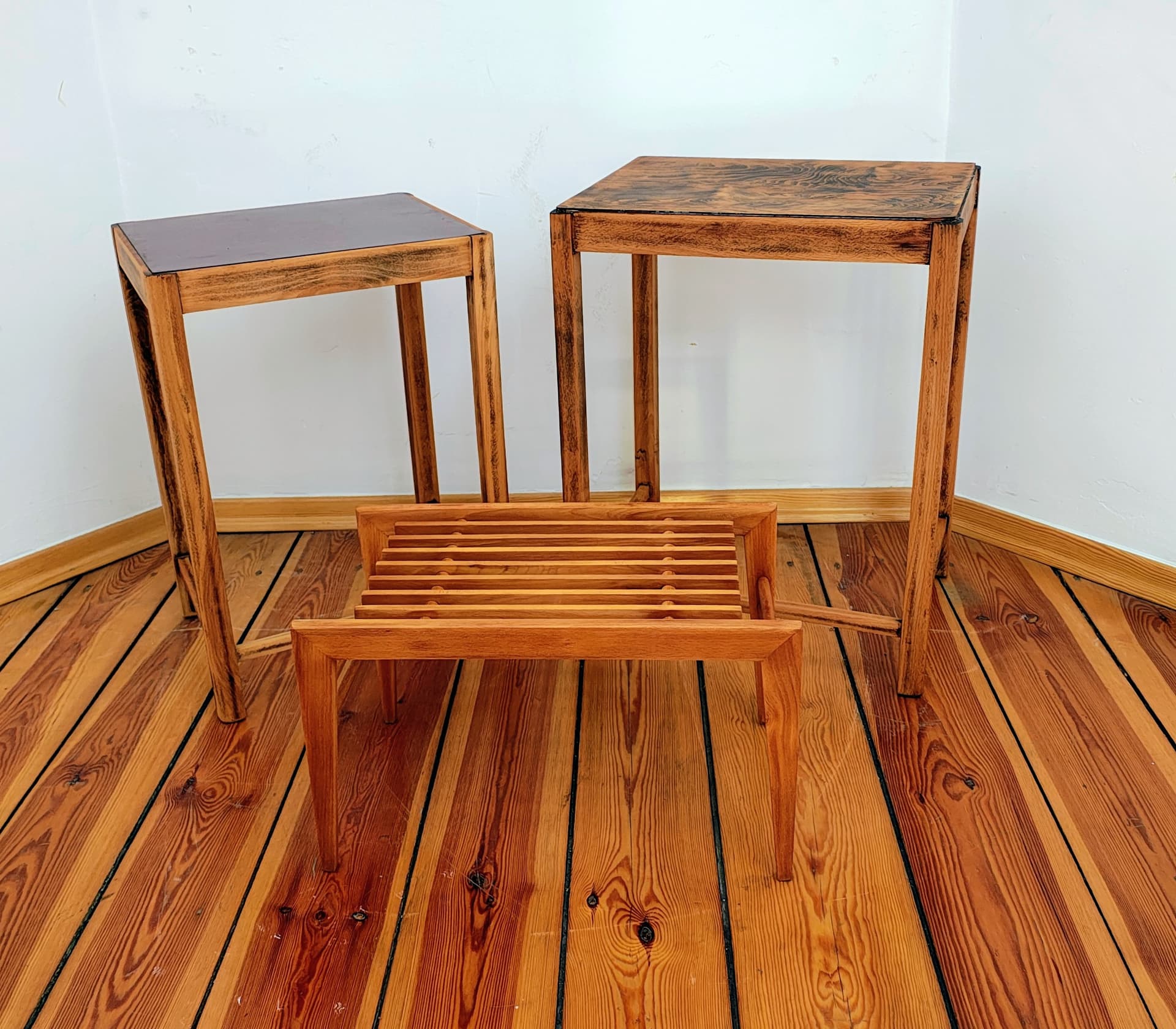 Kwietnik, brązowy, drewno, Thonet, Czechosłowacja, lata 60. - 355626