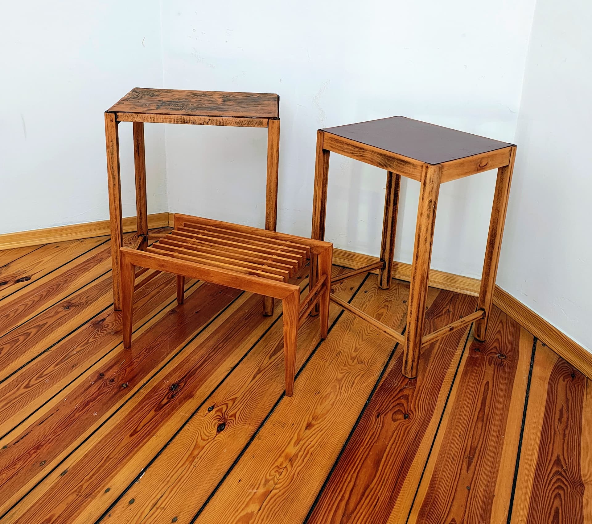 Kwietnik, brązowy, drewno, Thonet, Czechosłowacja, lata 60. - 355635