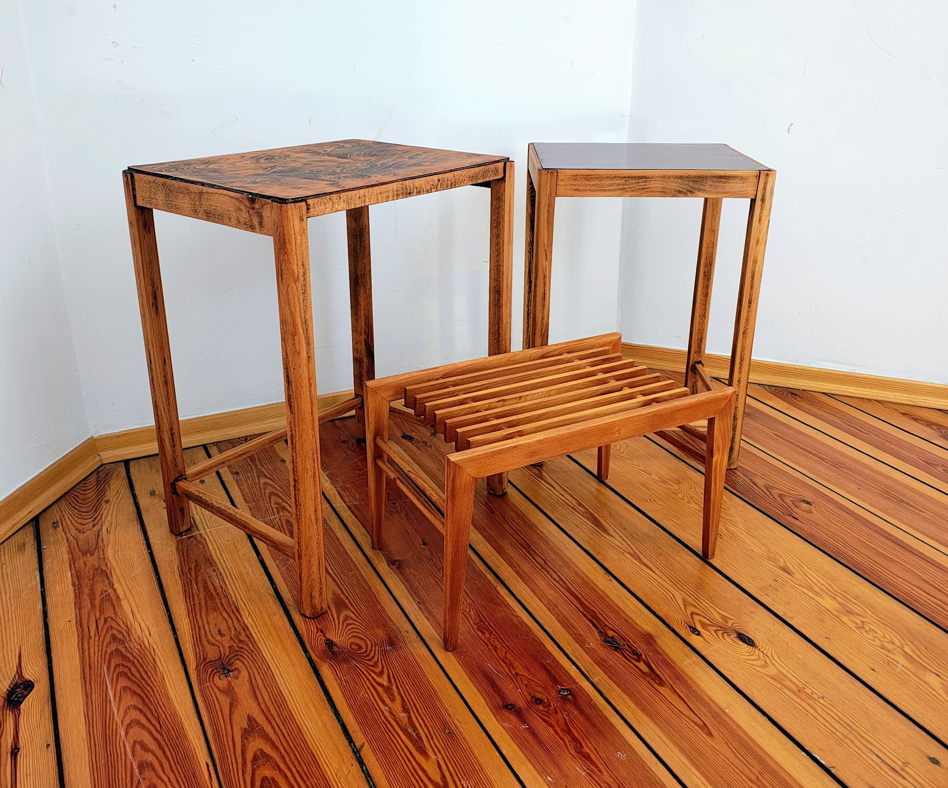 Kwietnik, brązowy, drewno, Thonet, Czechosłowacja, lata 60. - 355639