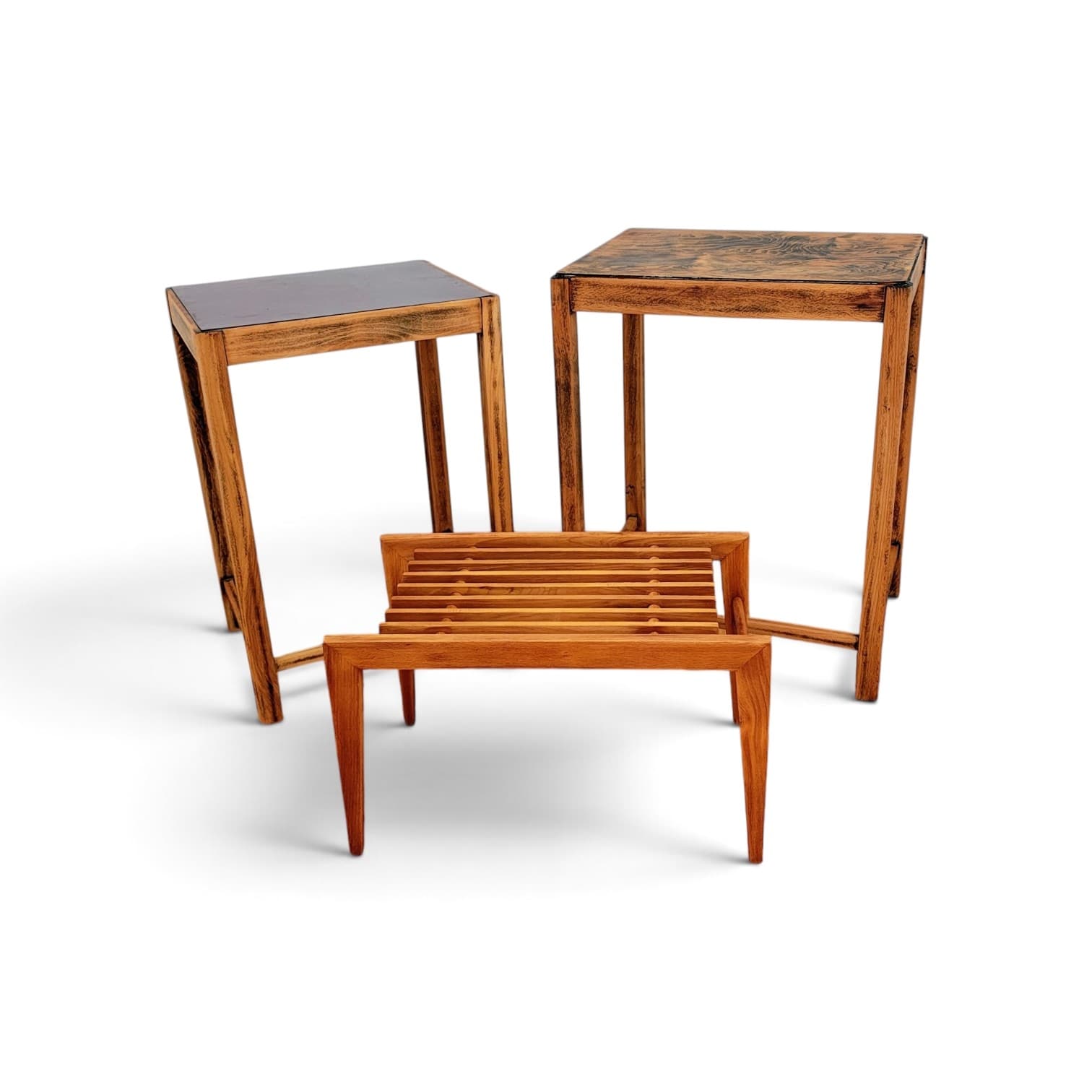 Kwietnik, brązowy, drewno, Thonet, Czechosłowacja, lata 60. - 355636