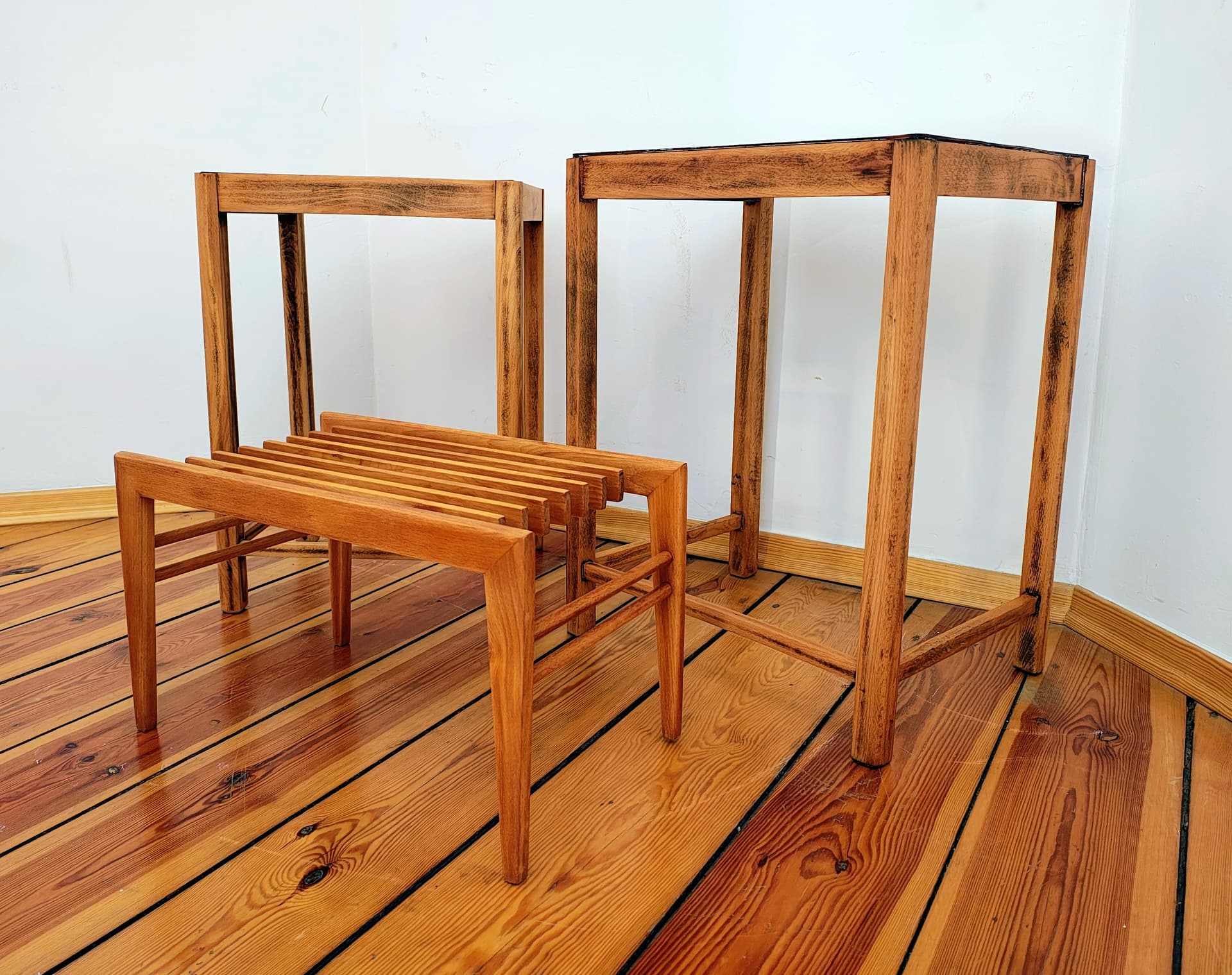 Kwietnik, brązowy, drewno, Thonet, Czechosłowacja, lata 60. - 355637