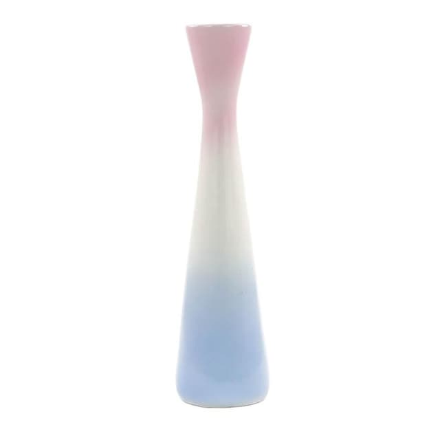 Wazon Lidia, porcelana pastelowy róż biały niebieski, proj. W. Potacki, Ćmielów, Polska, lata 60. - WYMIARY