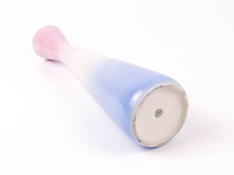 Wazon Lidia, porcelana pastelowy róż biały niebieski, proj. W. Potacki, Ćmielów, Polska, lata 60. - 355650