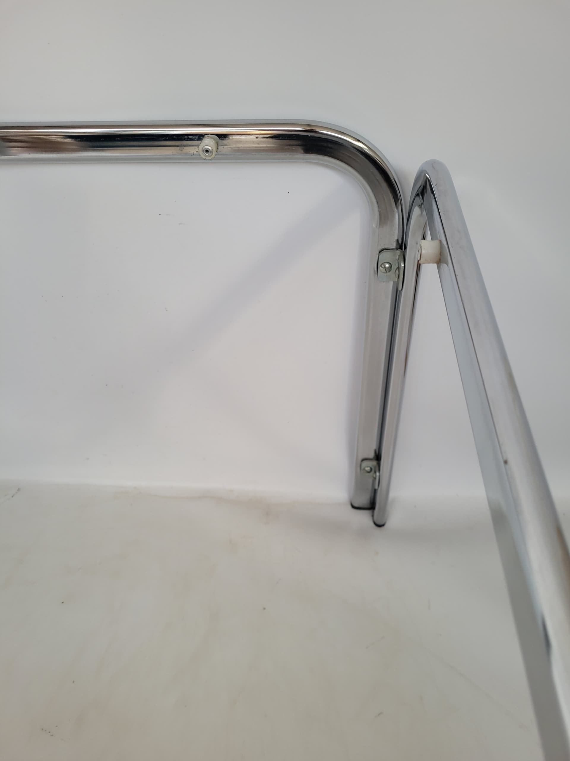 Coffee Table Bauhaus 83x83 cm, smoked glass, chrome, 1970s. - 355710