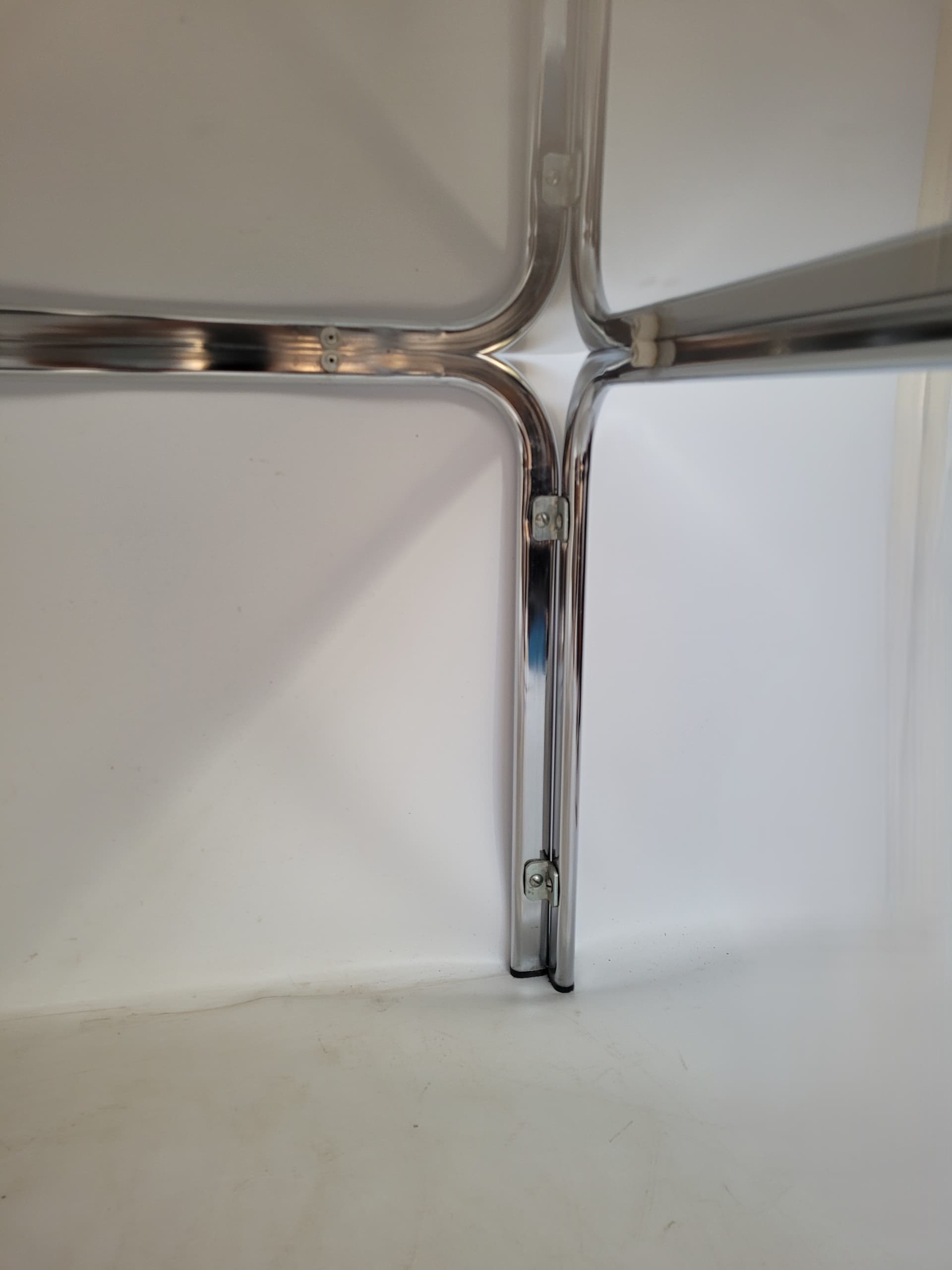 Coffee Table Bauhaus 83x83 cm, smoked glass, chrome, 1970s. - 355714