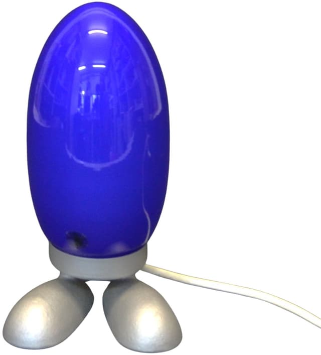 Lampka nocna Dino Egg, niebieski, szkło, proj. T. Konno, Ikea, Szwecja, lata 90. - WYMIARY