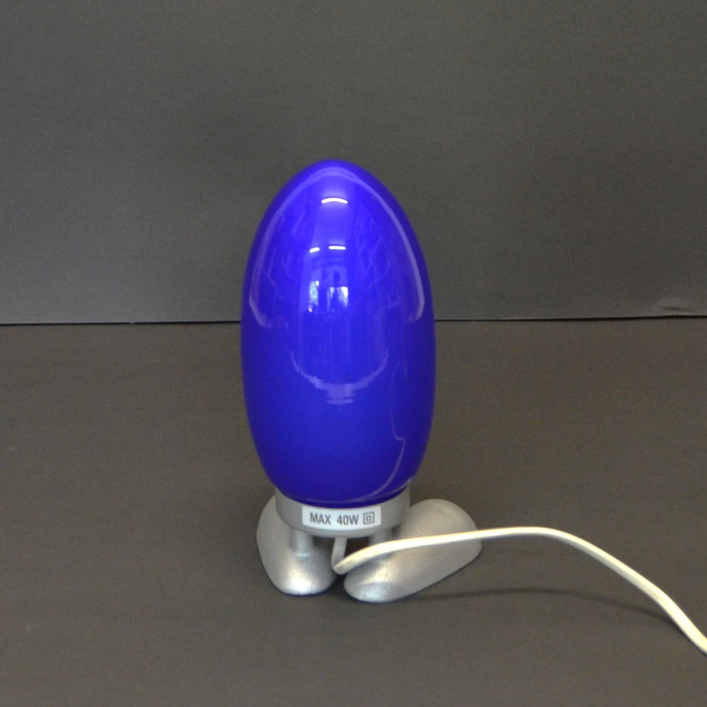 Lampka nocna Dino Egg, niebieski, szkło, proj. T. Konno, Ikea, Szwecja, lata 90. - 180