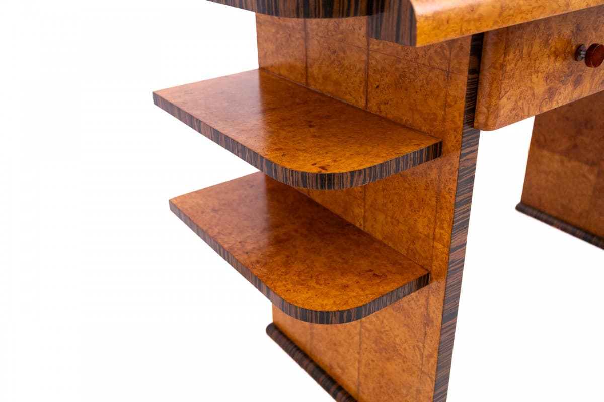 Desk Art Deco, brown walnut, Poland, 1960s - 355851