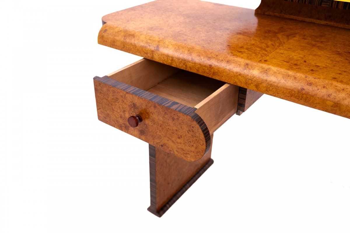 Desk Art Deco, brown walnut, Poland, 1960s - 355850