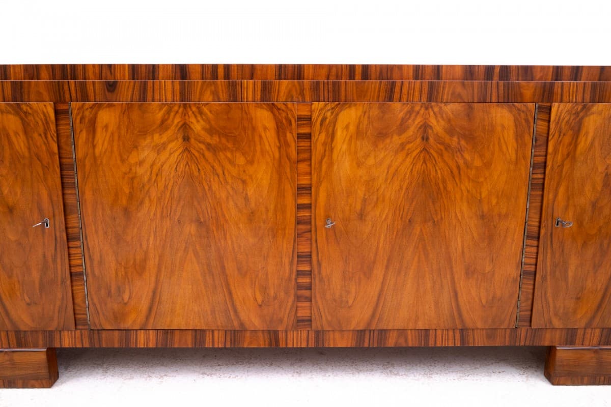 Komoda Art Deco, orzech brązowy, Polska, lata 40. - 355862