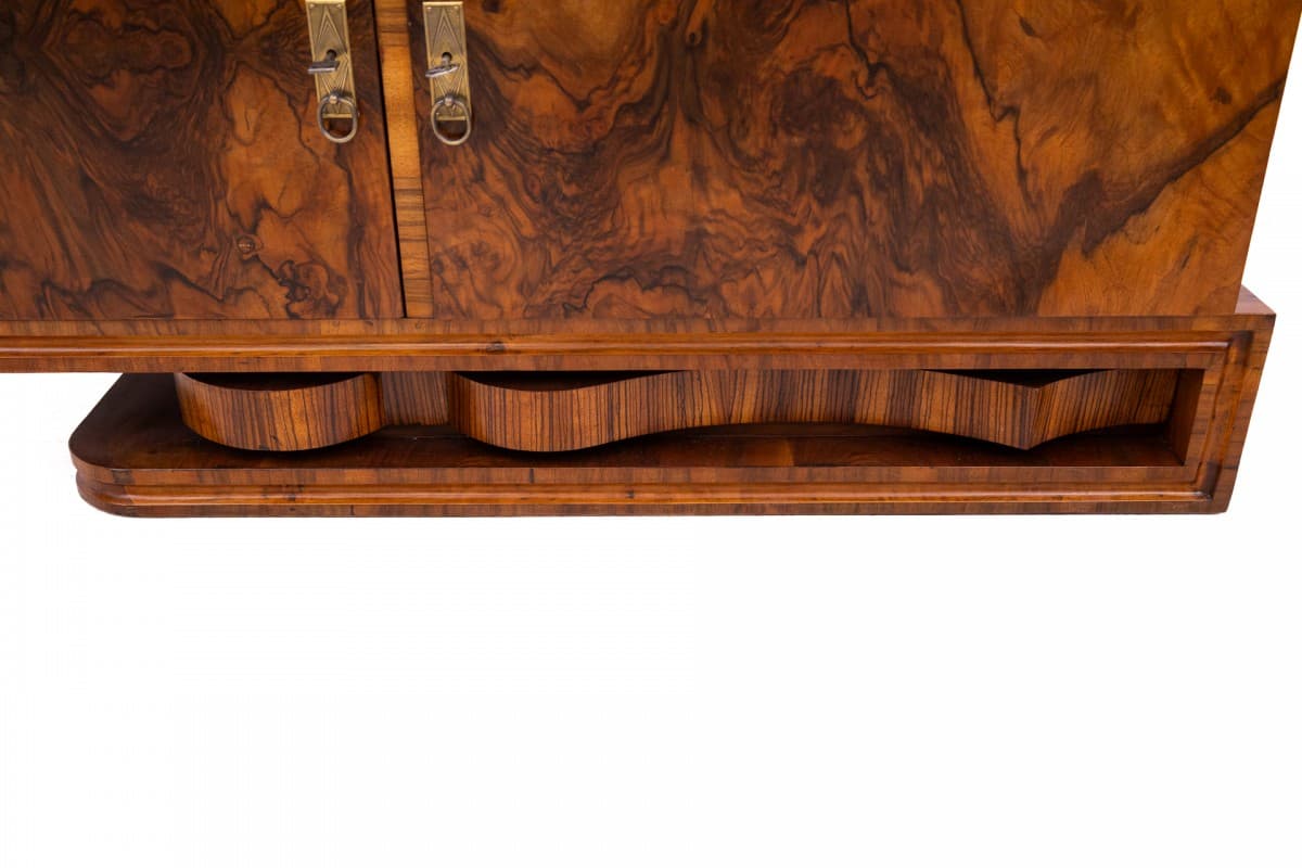 Komoda Art Deco, brązowy, orzech, Polska, lata 40. - 355872
