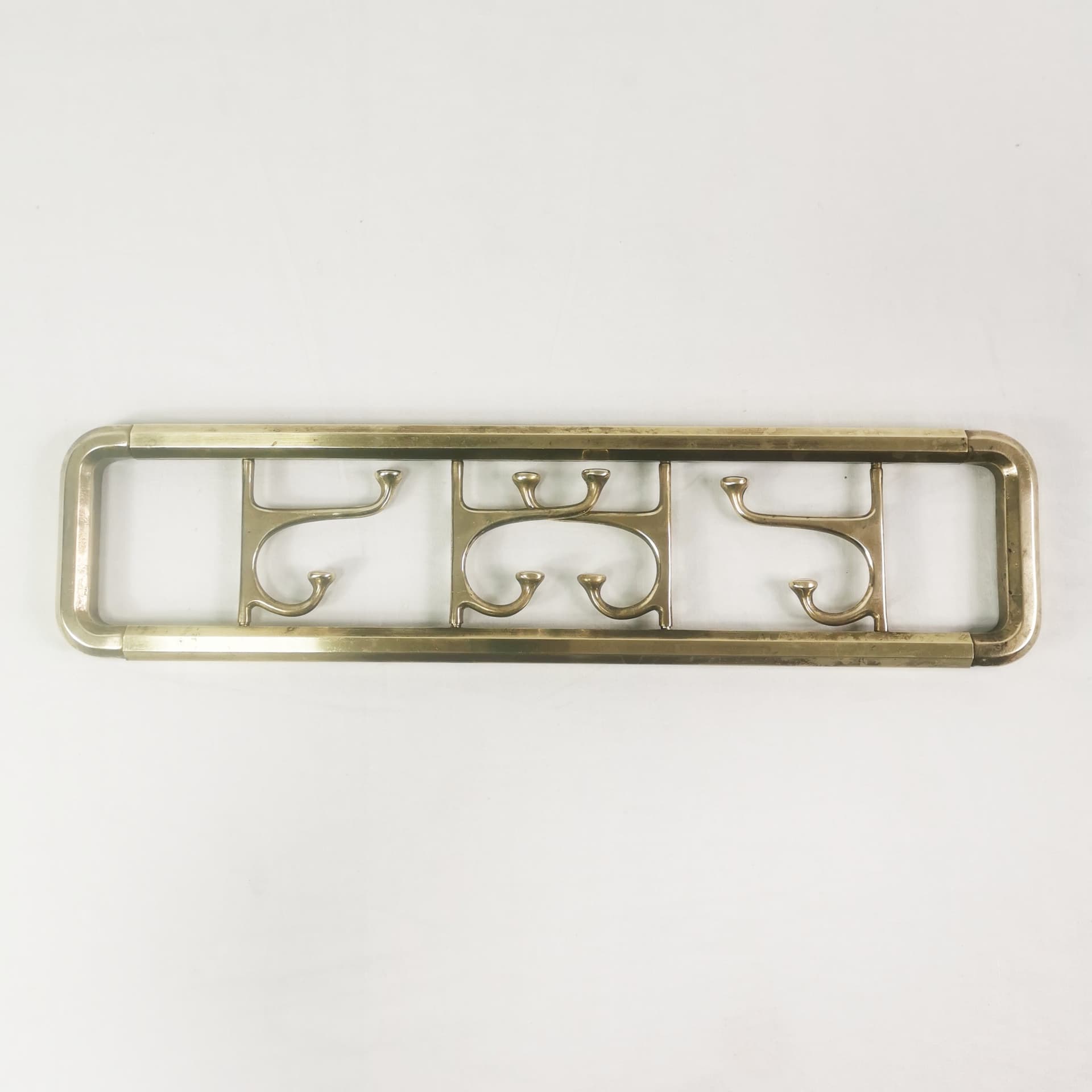 Wieszak ścienny Art Deco, mosiądz złoty, Austria, lata 40. - 356090