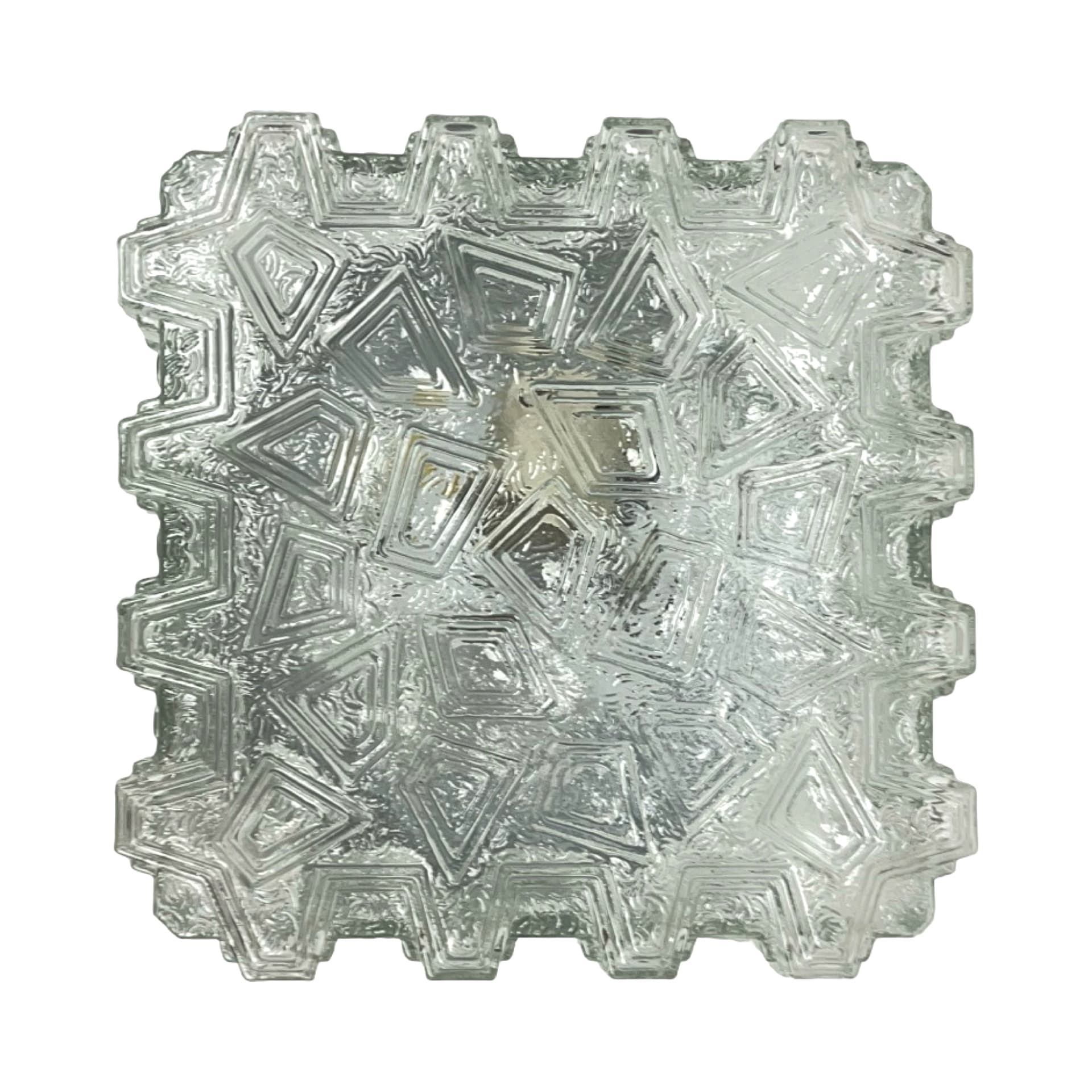 Plafon 65262, transparentne szkło, metal czarny, Hillebrand, Niemcy, lata 70. - 356154