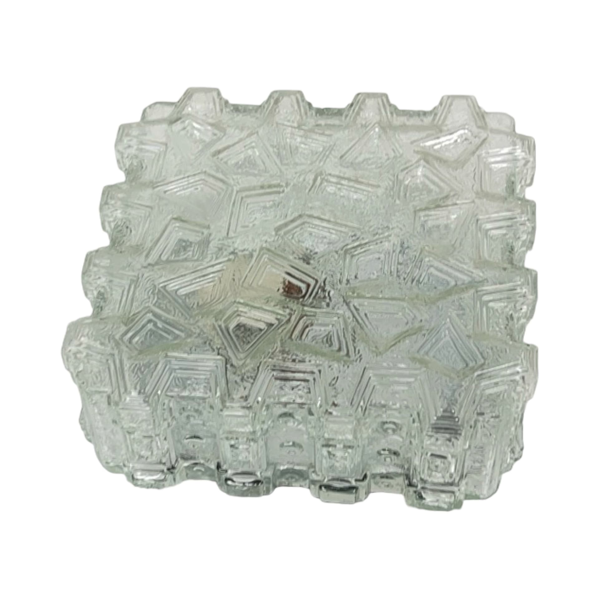 Plafon 65262, transparentne szkło, metal czarny, Hillebrand, Niemcy, lata 70. - 356152