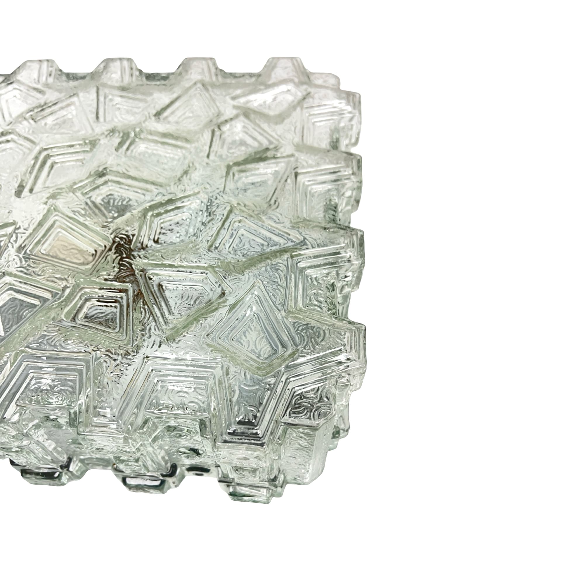 Plafon 65262, transparentne szkło, metal czarny, Hillebrand, Niemcy, lata 70. - 356159