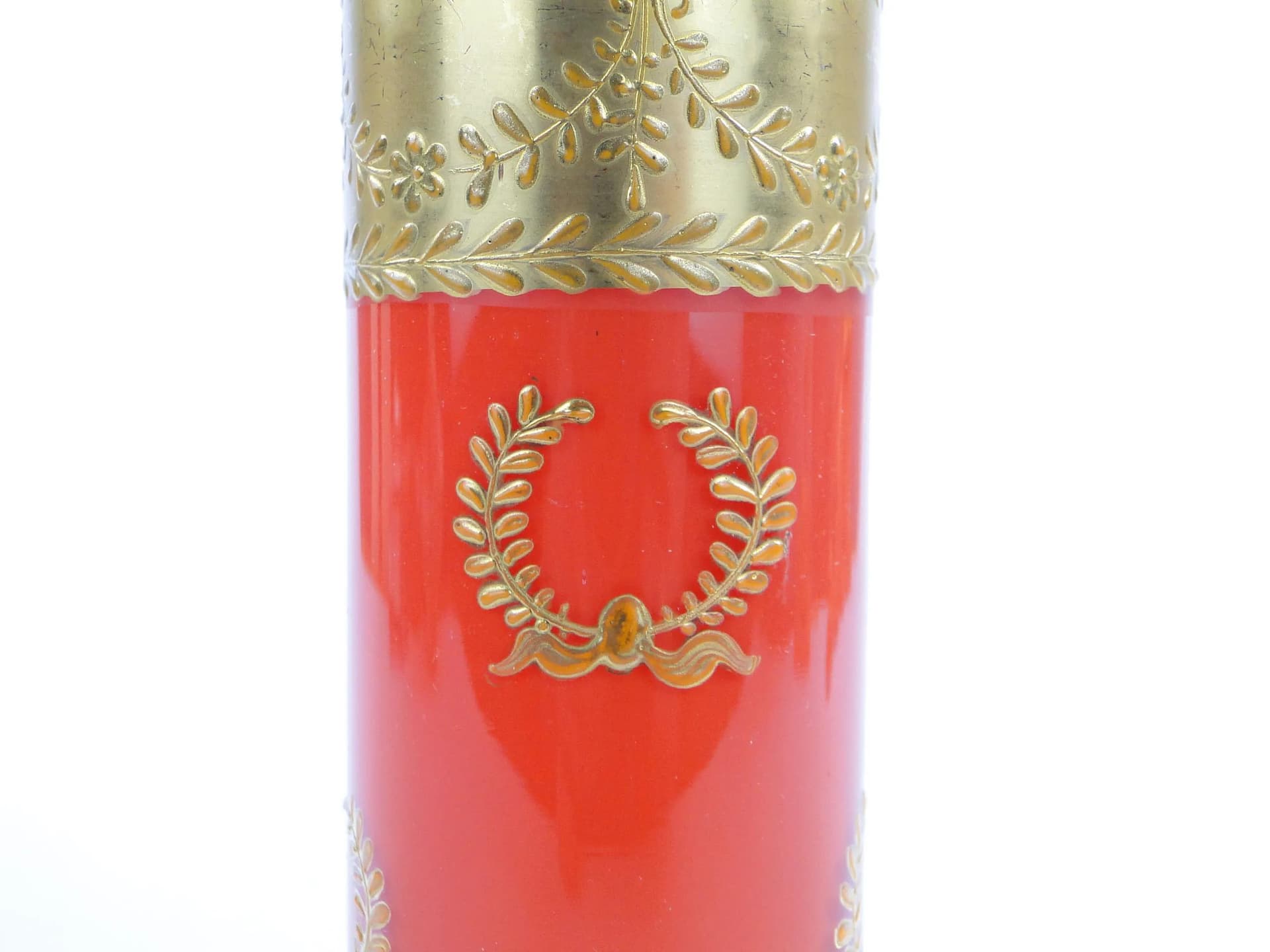 Wazon Napoleon III, czerwony kryształ, złocenie, Baccarat, Francja, początek XX w. - 356184