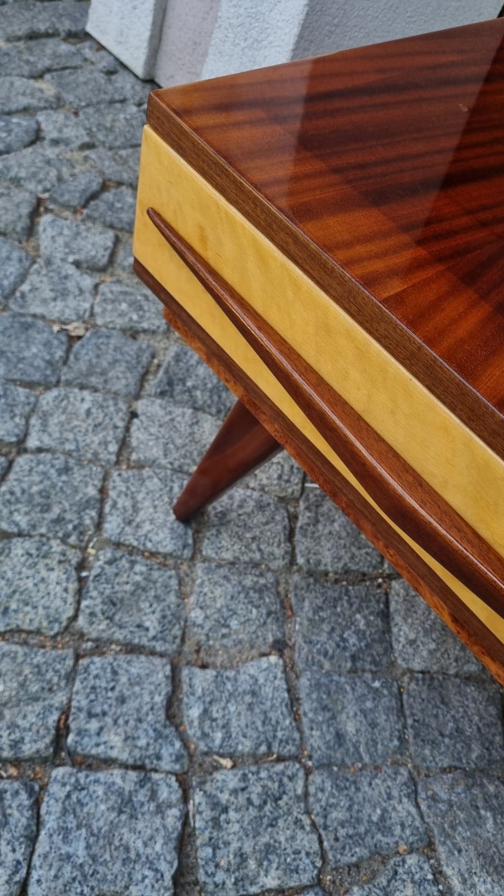 Lowboard, mid-century modern, brązowy, dąb, Polska, lata 60. - 356224