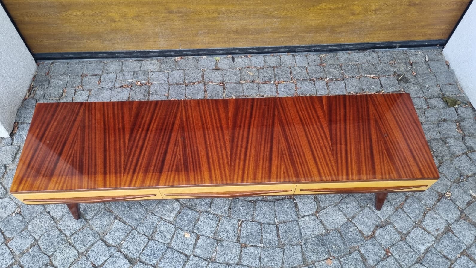 Lowboard, mid-century modern, brązowy, dąb, Polska, lata 60. - 356226