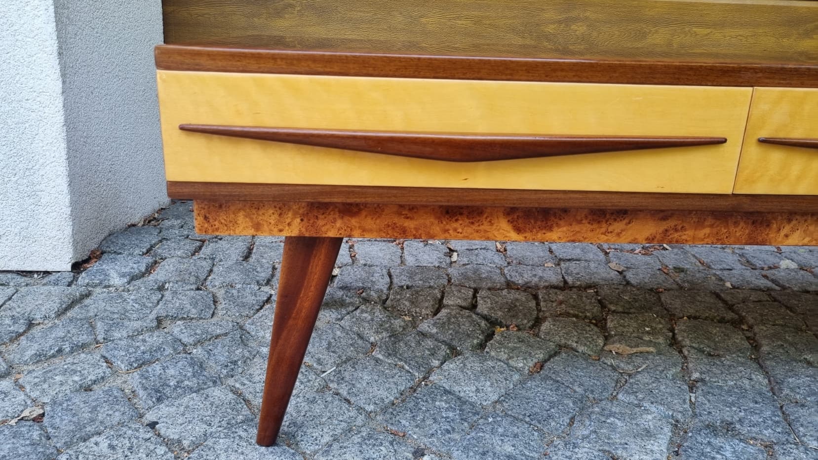Lowboard, mid-century modern, brązowy, dąb, Polska, lata 60. - 356222
