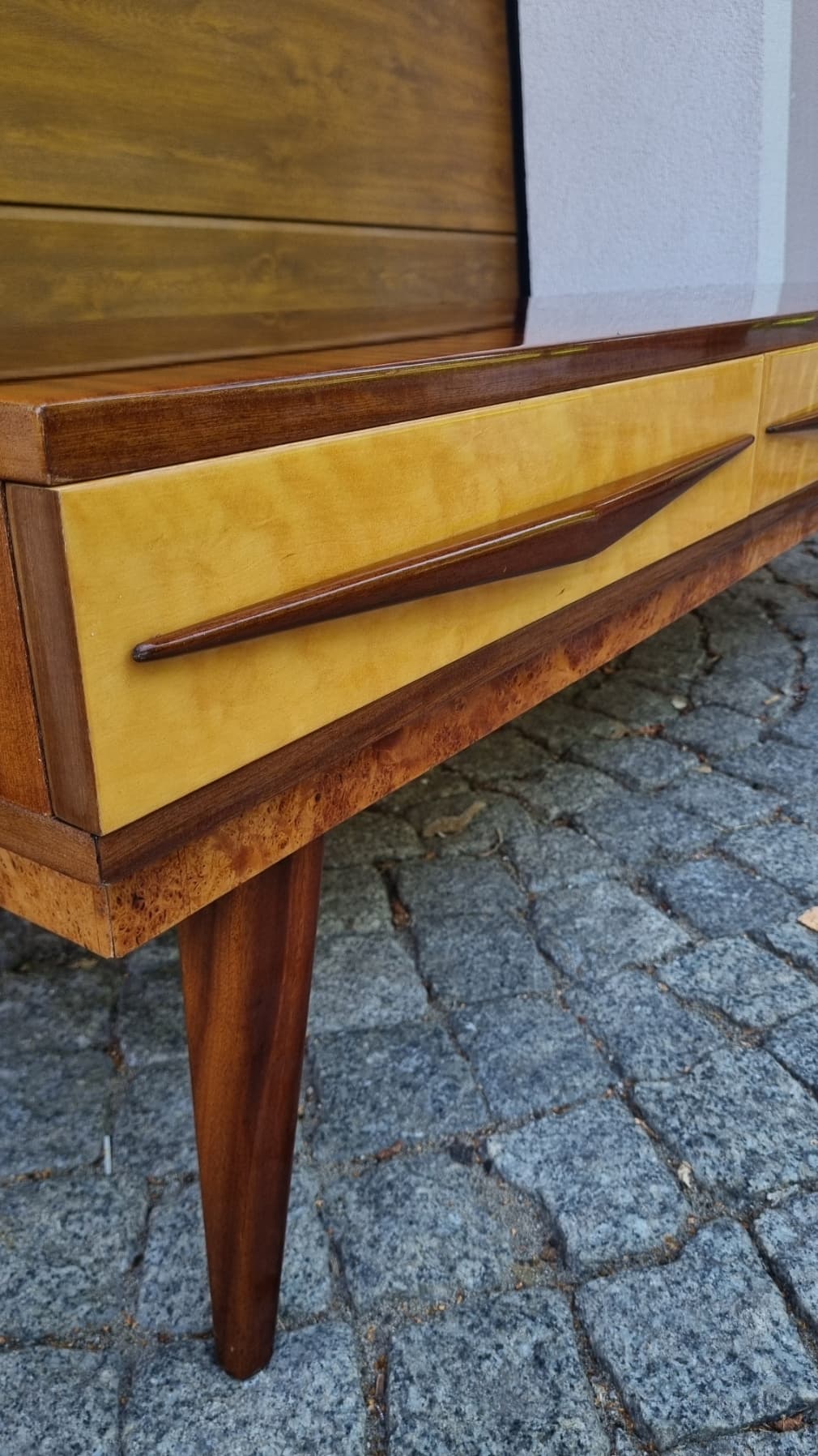 Lowboard, mid-century modern, brązowy, dąb, Polska, lata 60. - 356230