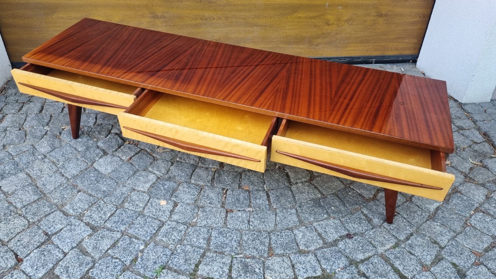 Lowboard, mid-century modern, brązowy, dąb, Polska, lata 60. - 356229