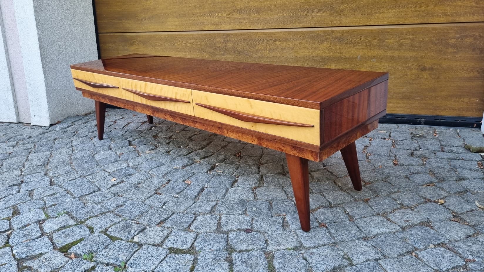 Lowboard, mid-century modern, brązowy, dąb, Polska, lata 60. - 356231