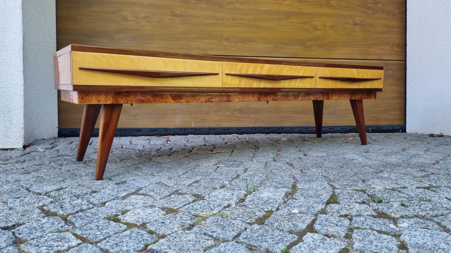 Lowboard, mid-century modern, brązowy, dąb, Polska, lata 60. - 356227